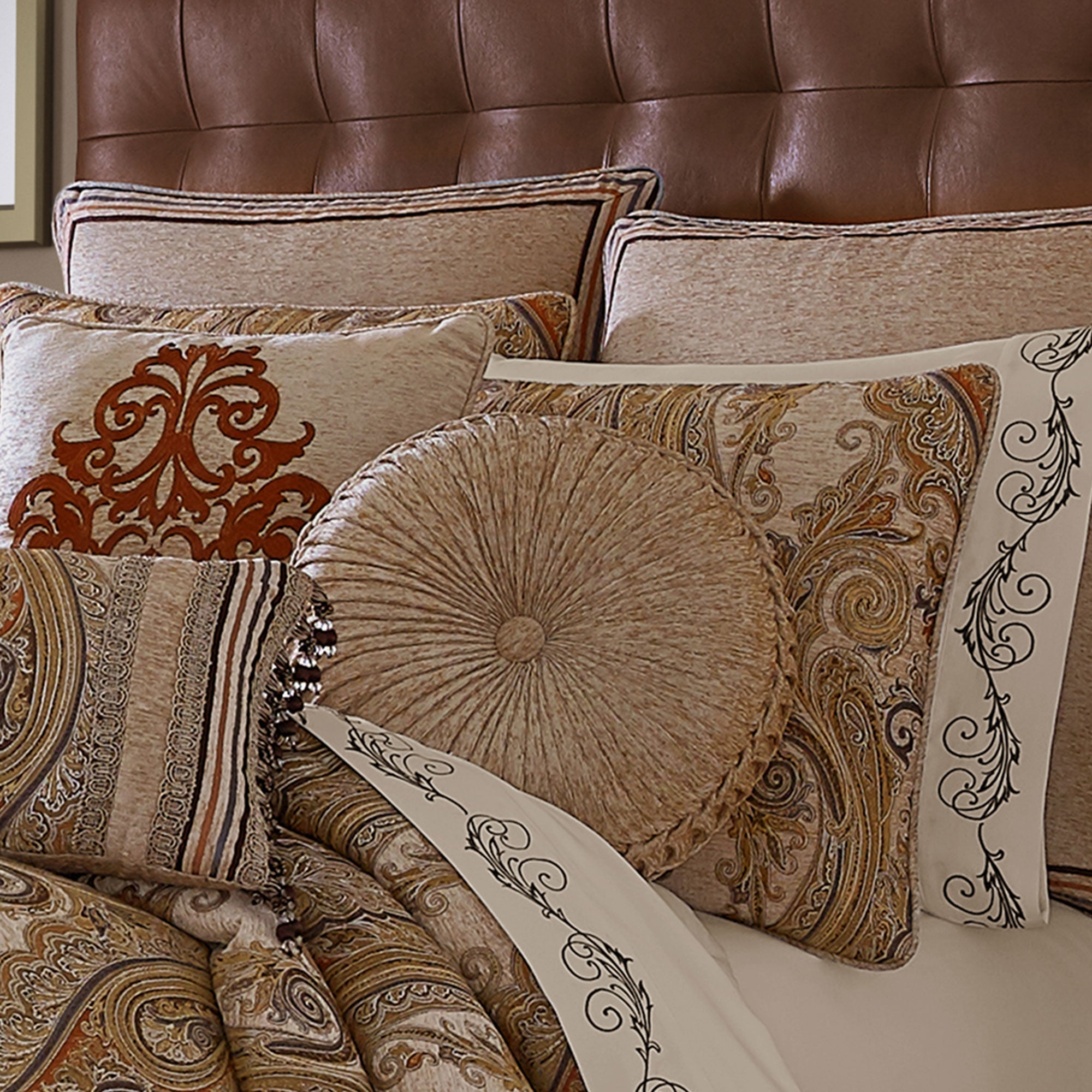 Luciana Beige 4 Piece Comforter Set | 100% Polyester by J.Queen New York