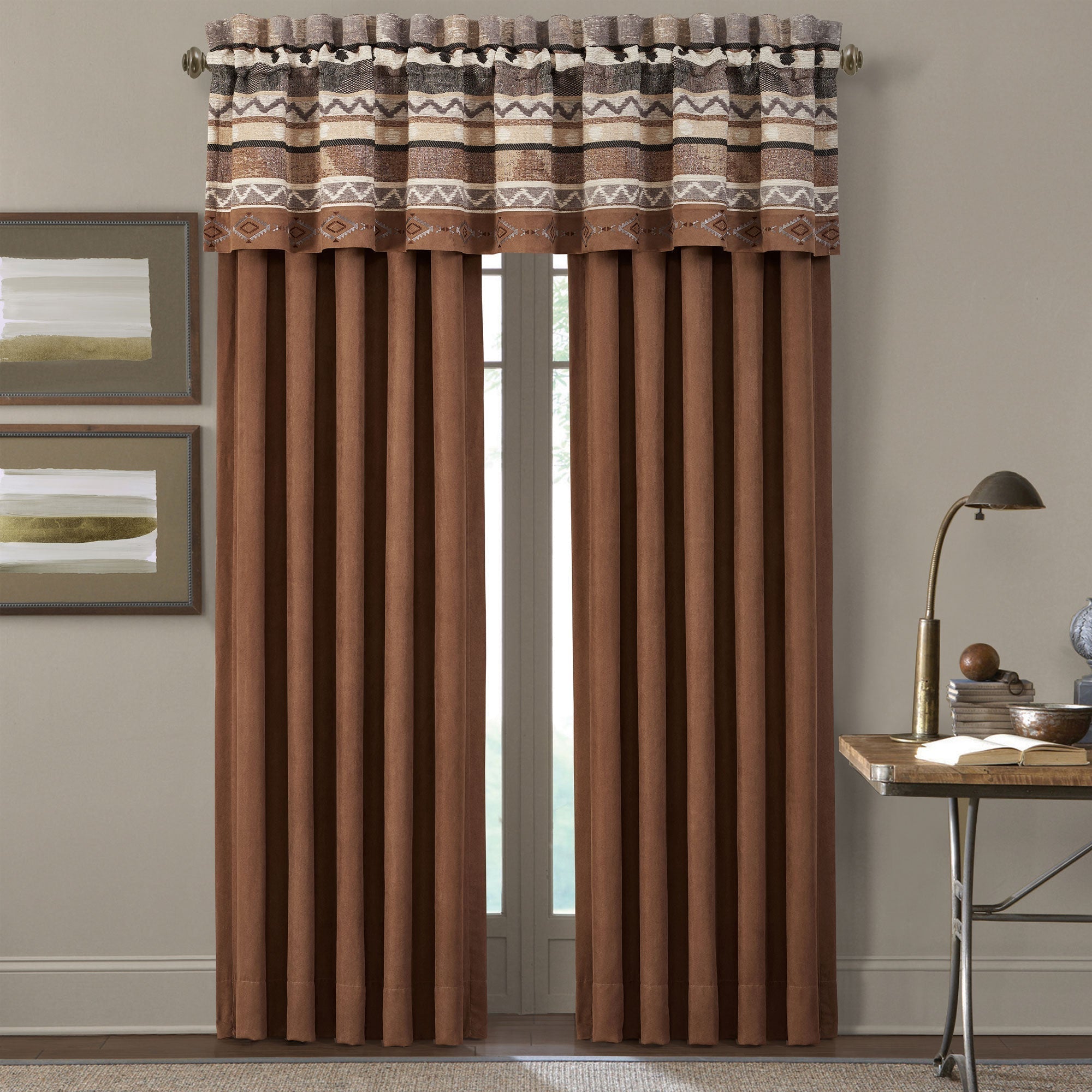 Timber Gold Straight Window Valance | 100% Polyester by J.Queen New York