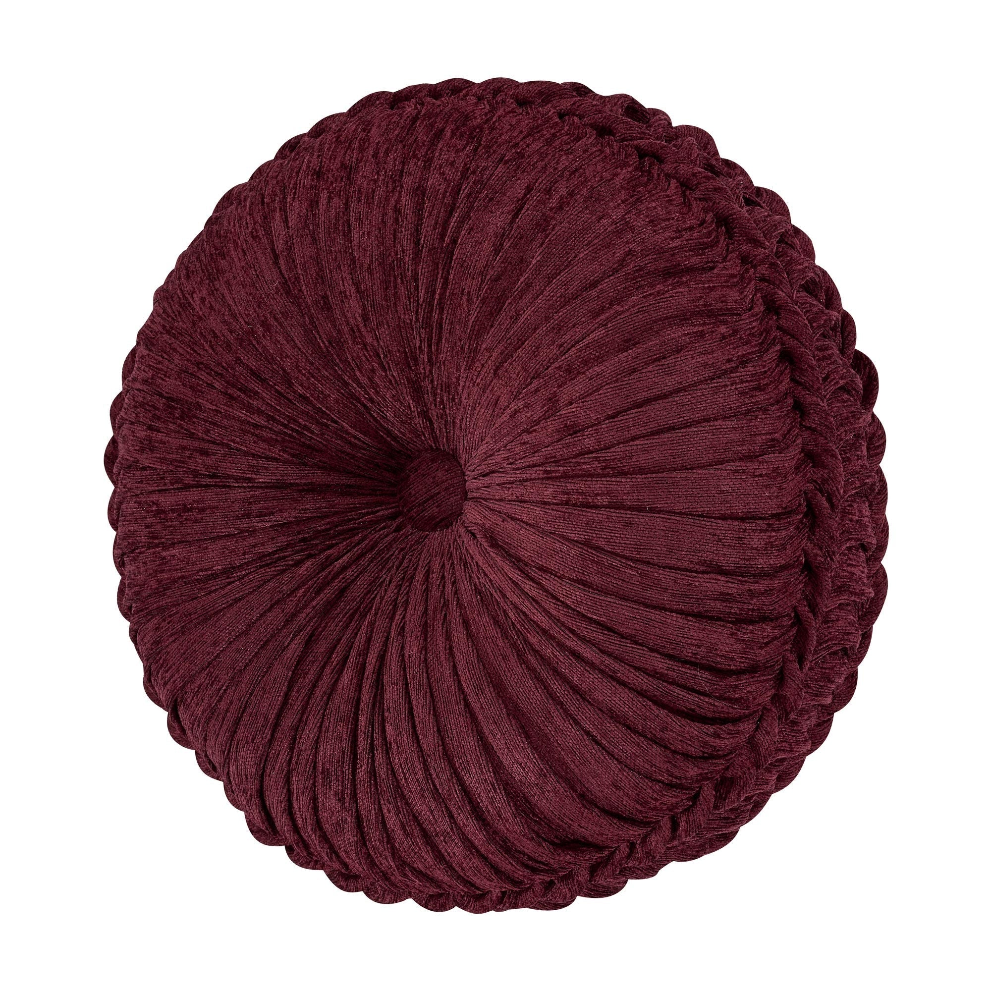 Garnet Tufted Round Decorative Throw Pillow in Red by J.Queen New York