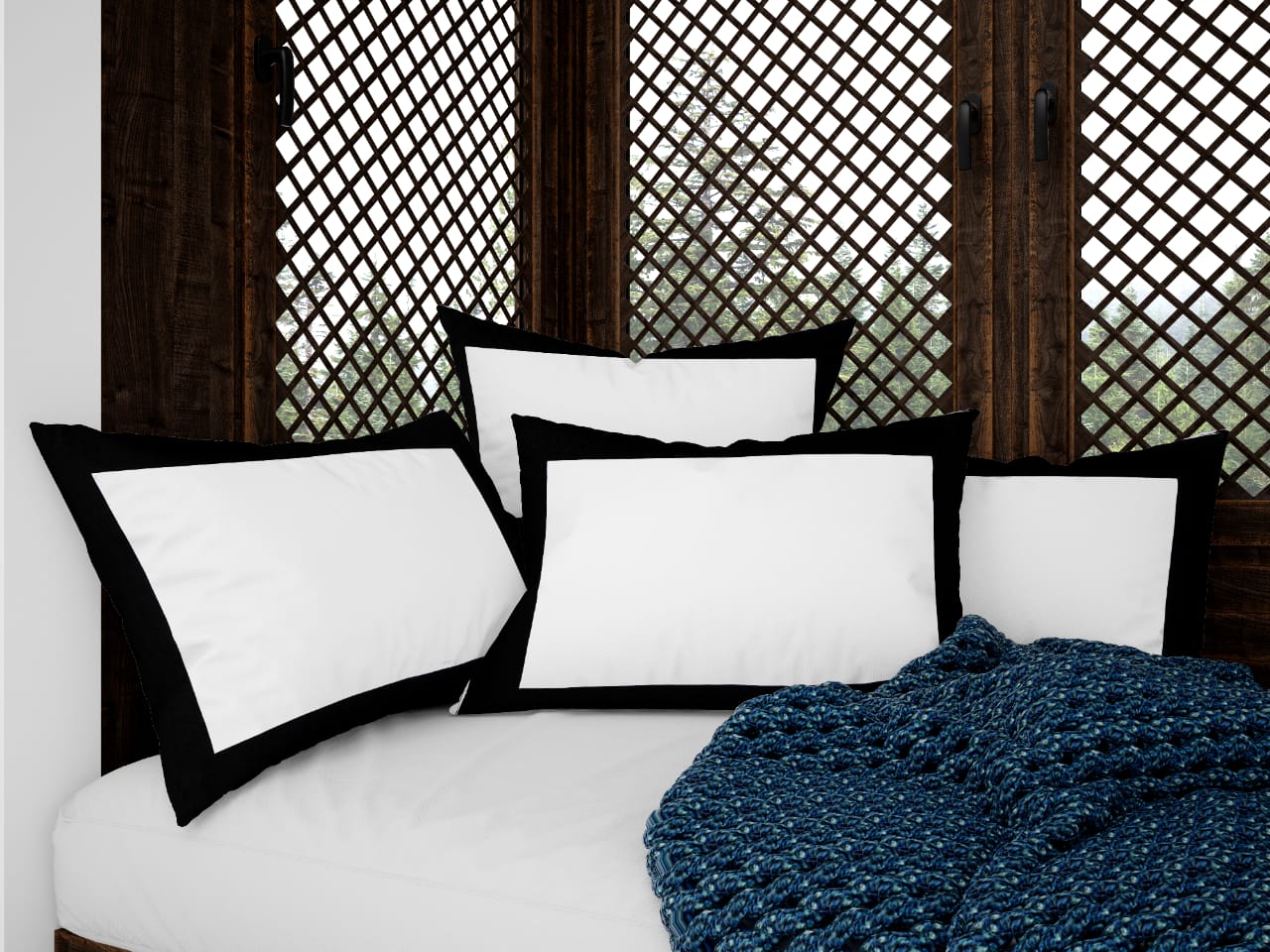 SSQUZA Black Box Pillowcase Set | 400 Thread Count | 100% Pure Egyptian Cotton