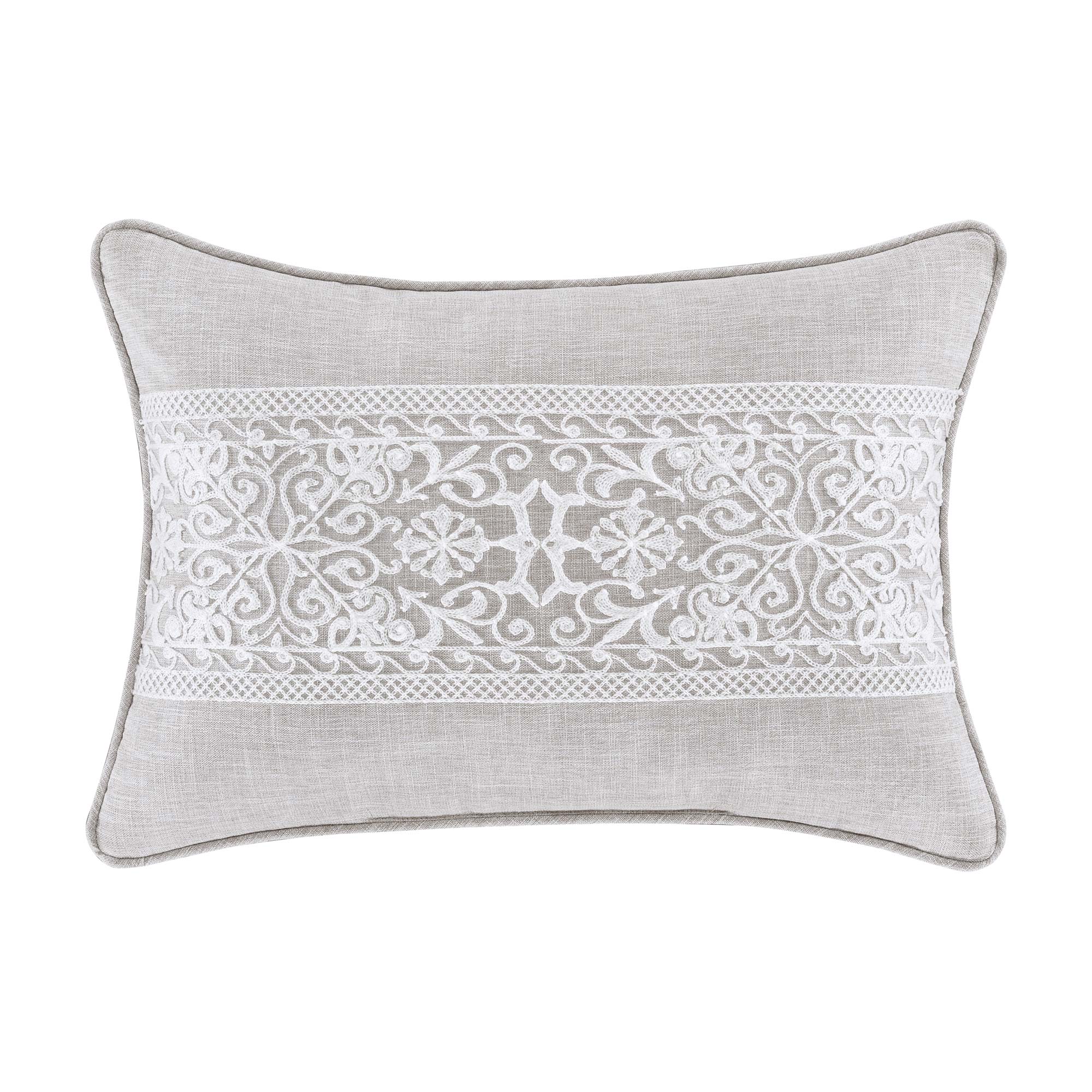 Aimee Boudoir Decorative Throw Pillow in Beige | 100% Polyester by J.Queen New York