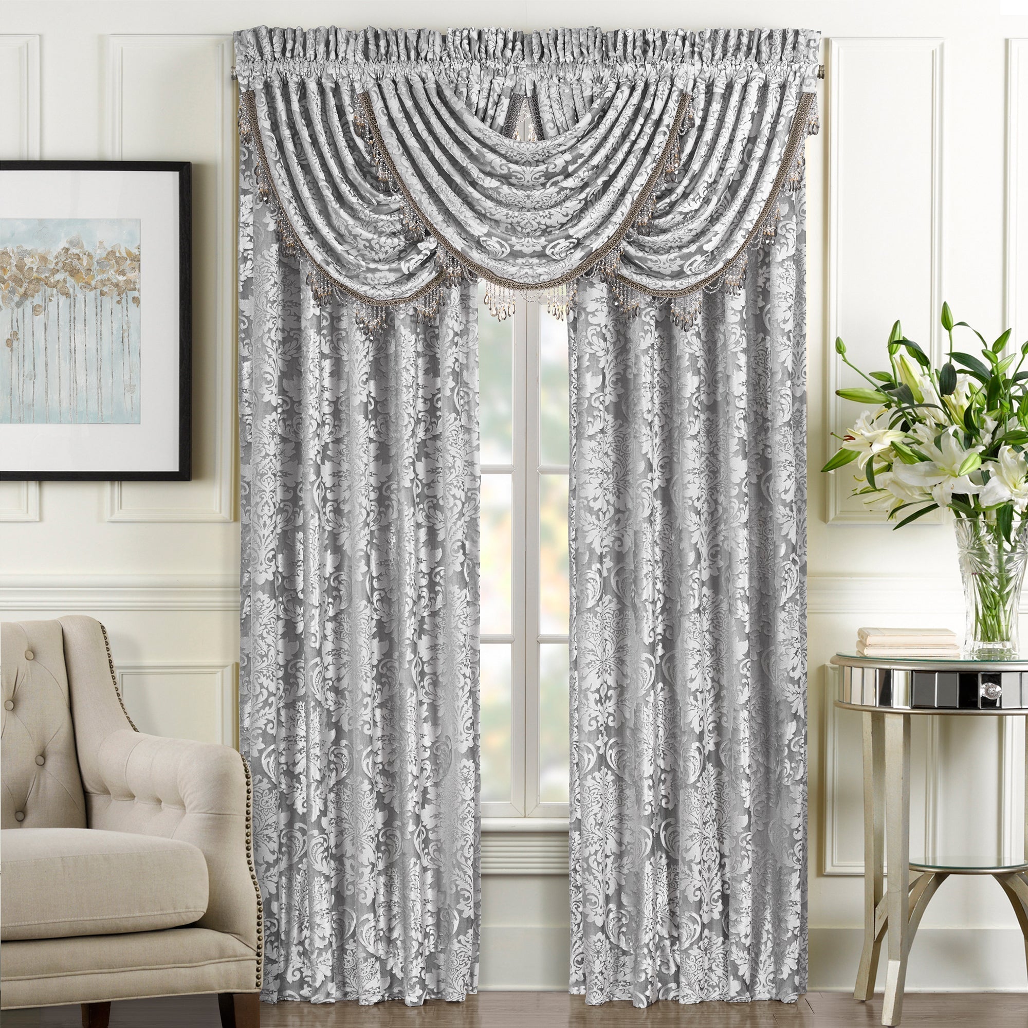 Bel Air Silver 84 Panel Pair | 100% Polyester by J.Queen New York