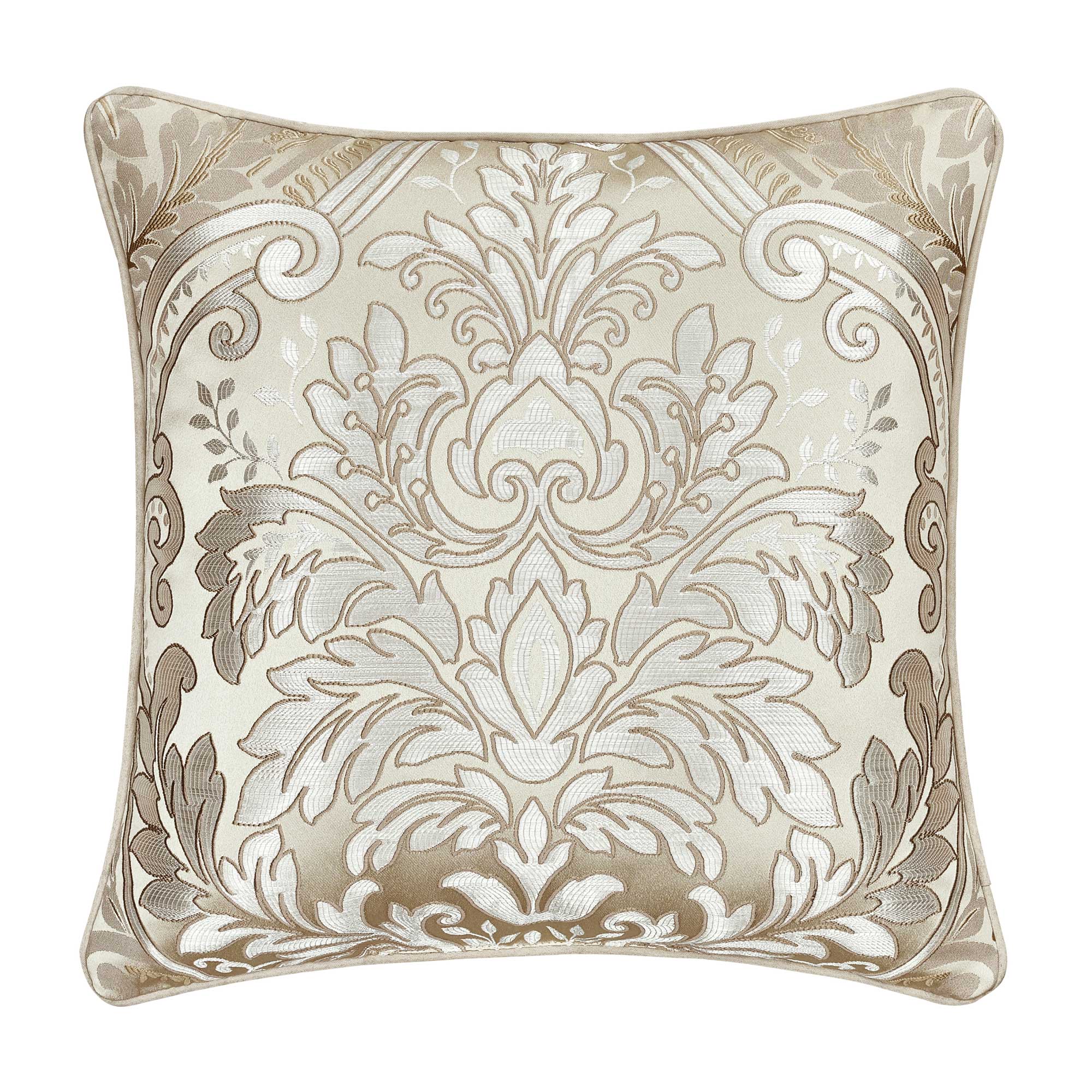 Belgium 20" Square Decorative Throw Pillow in Champagne by J.Queen New York