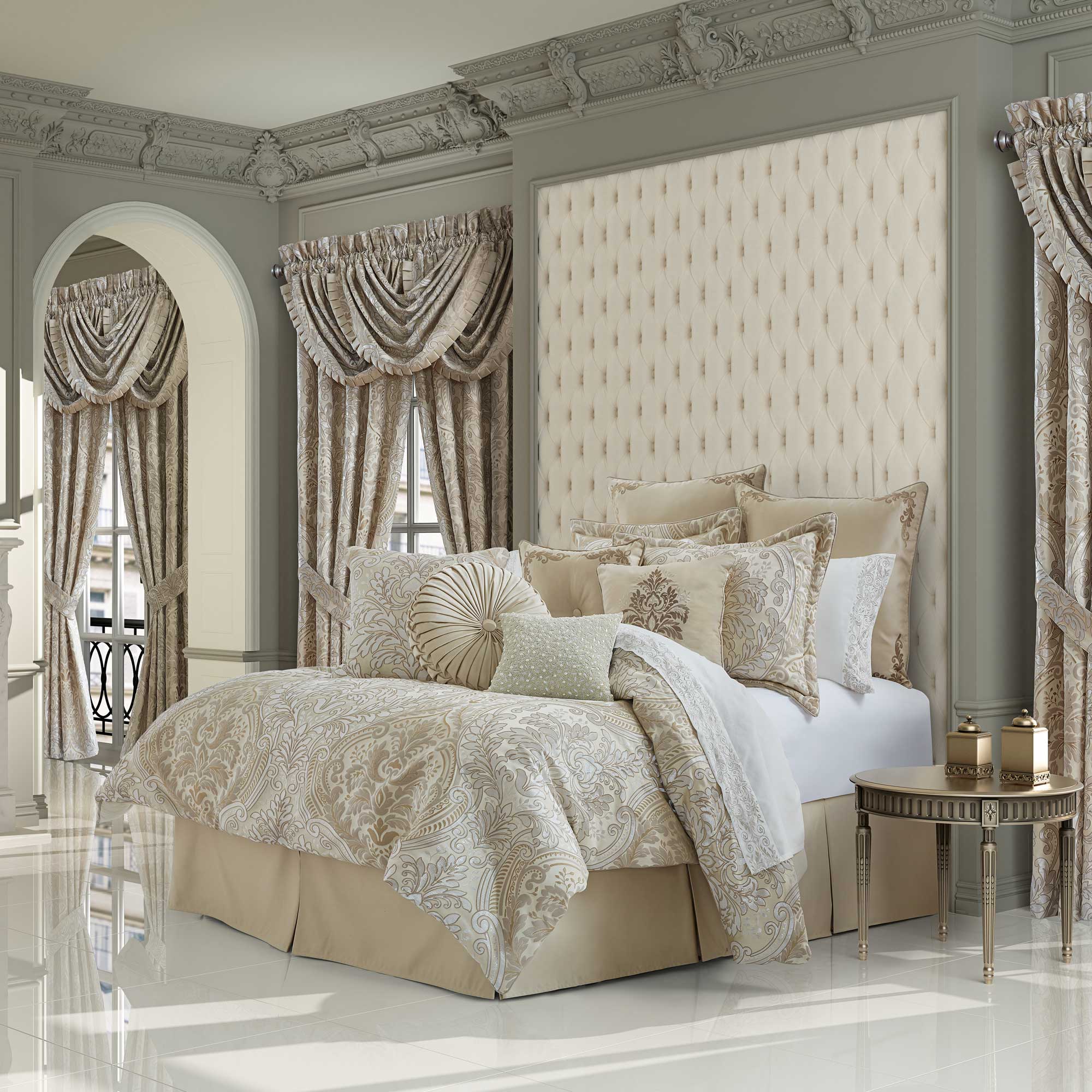 Belgium 4 Piece Comforter Set in Champagne by J.Queen New York