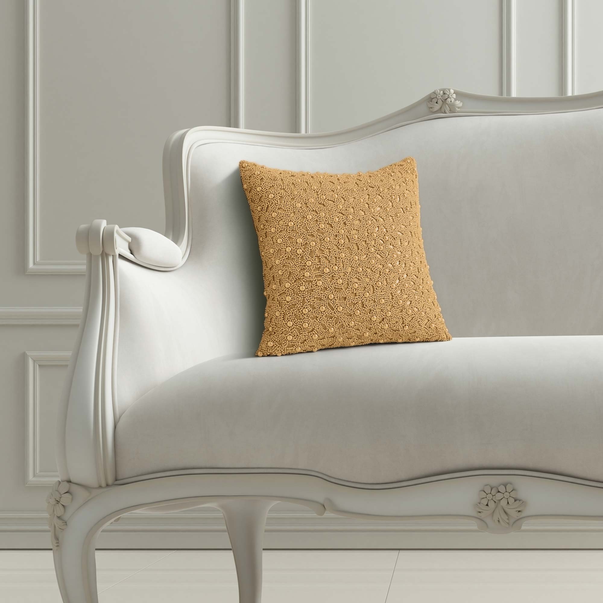 Bellissima 14" Square Decorative Throw Pillow Gold | Satin by J.Queen New York