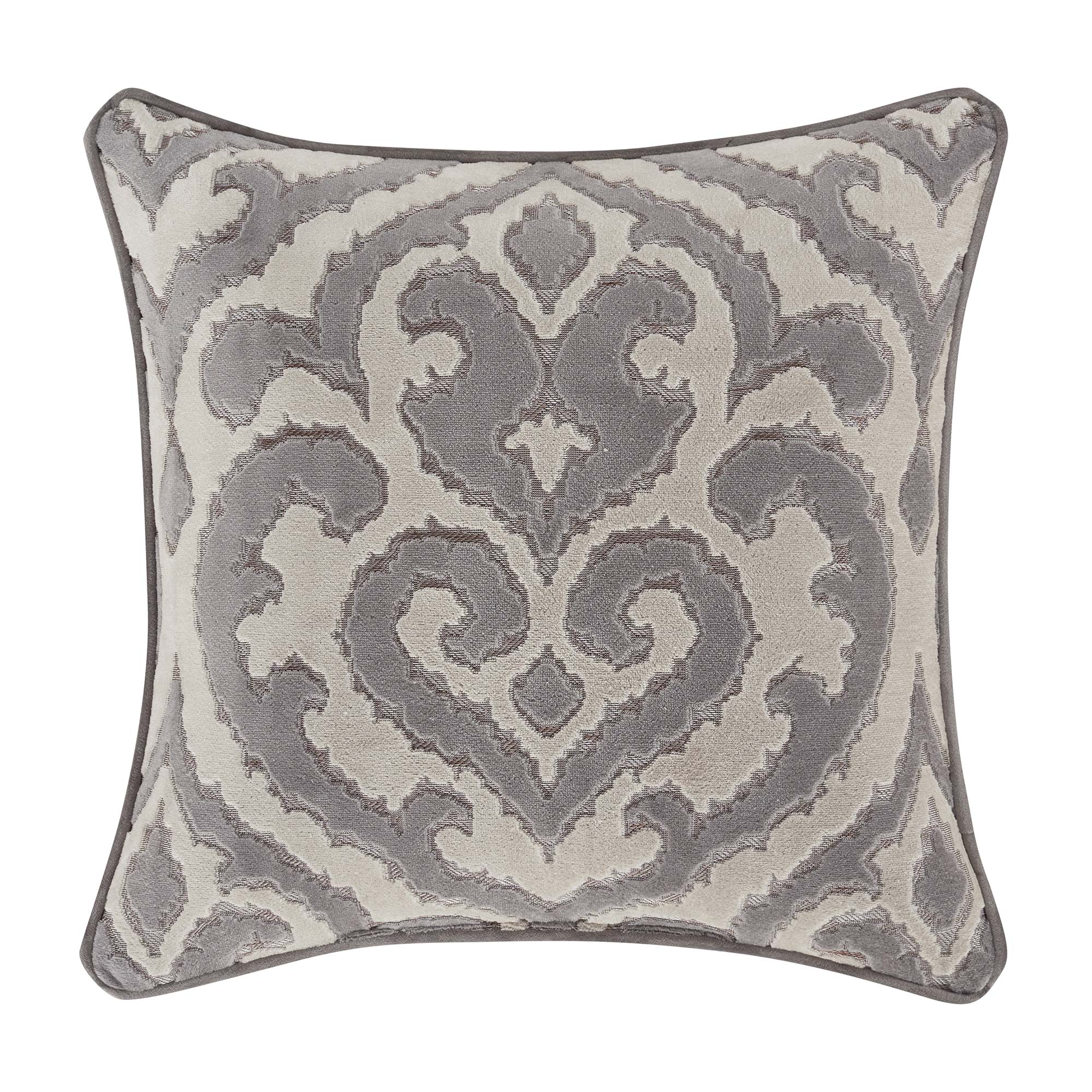 Belvedere 18" Square Decorative Throw Pillow in Silver by J.Queen New York