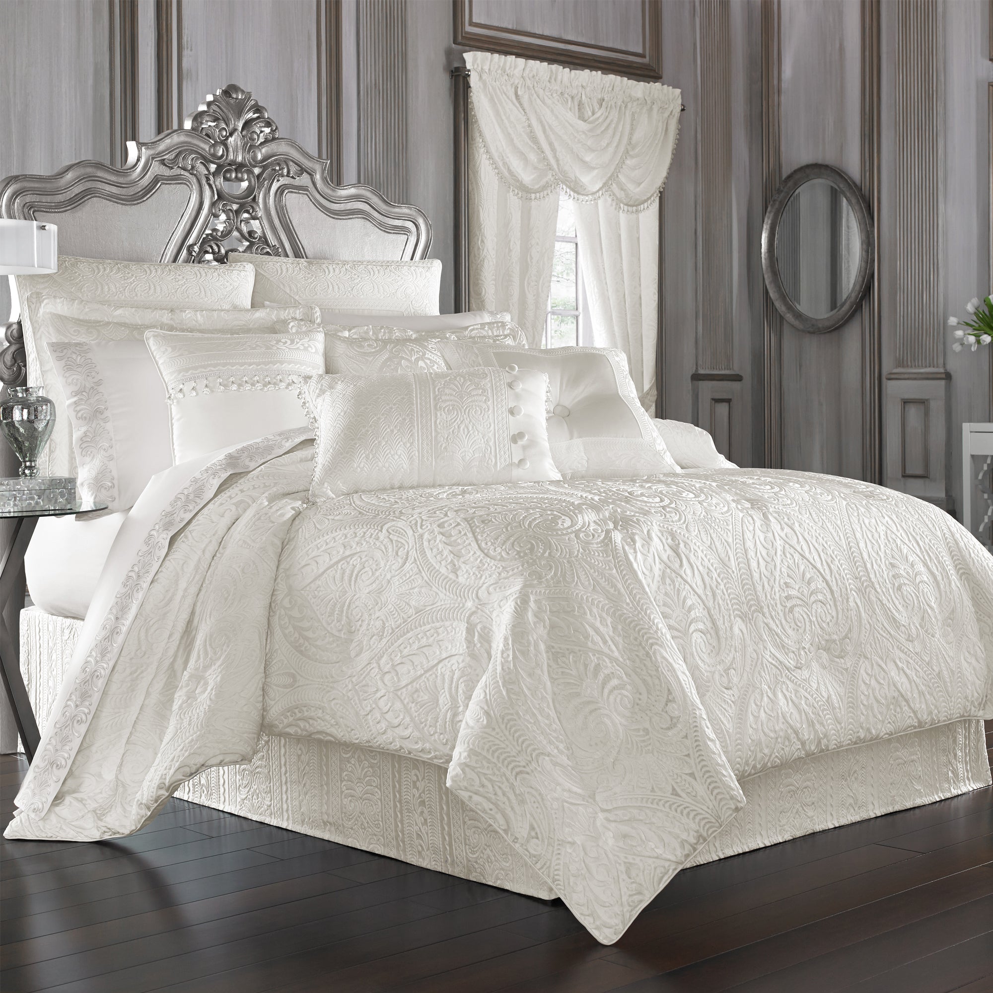 Bianco 4-Piece Comforter Set in White | 100% Polyester by J.Queen New York