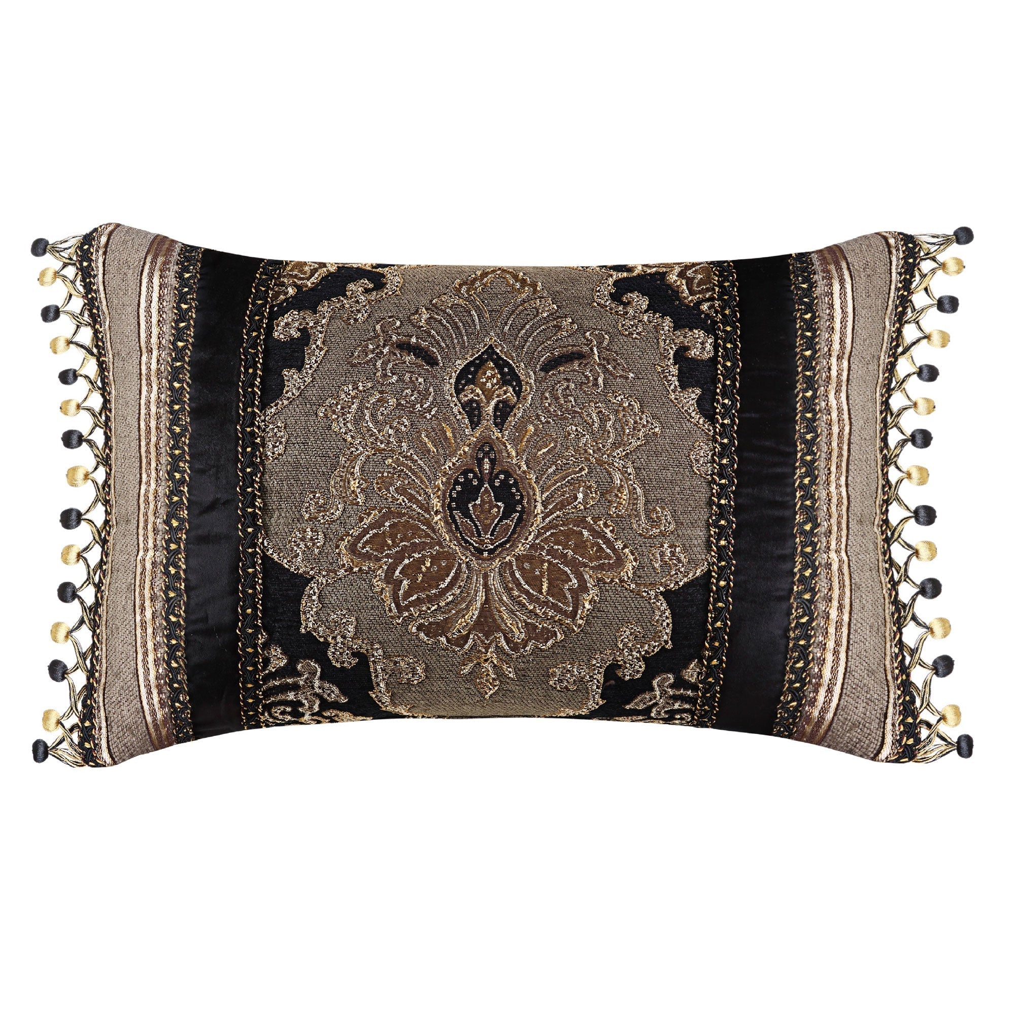 Bradshaw Black Boudoir Decorative Throw Pillow By J.Queen New York