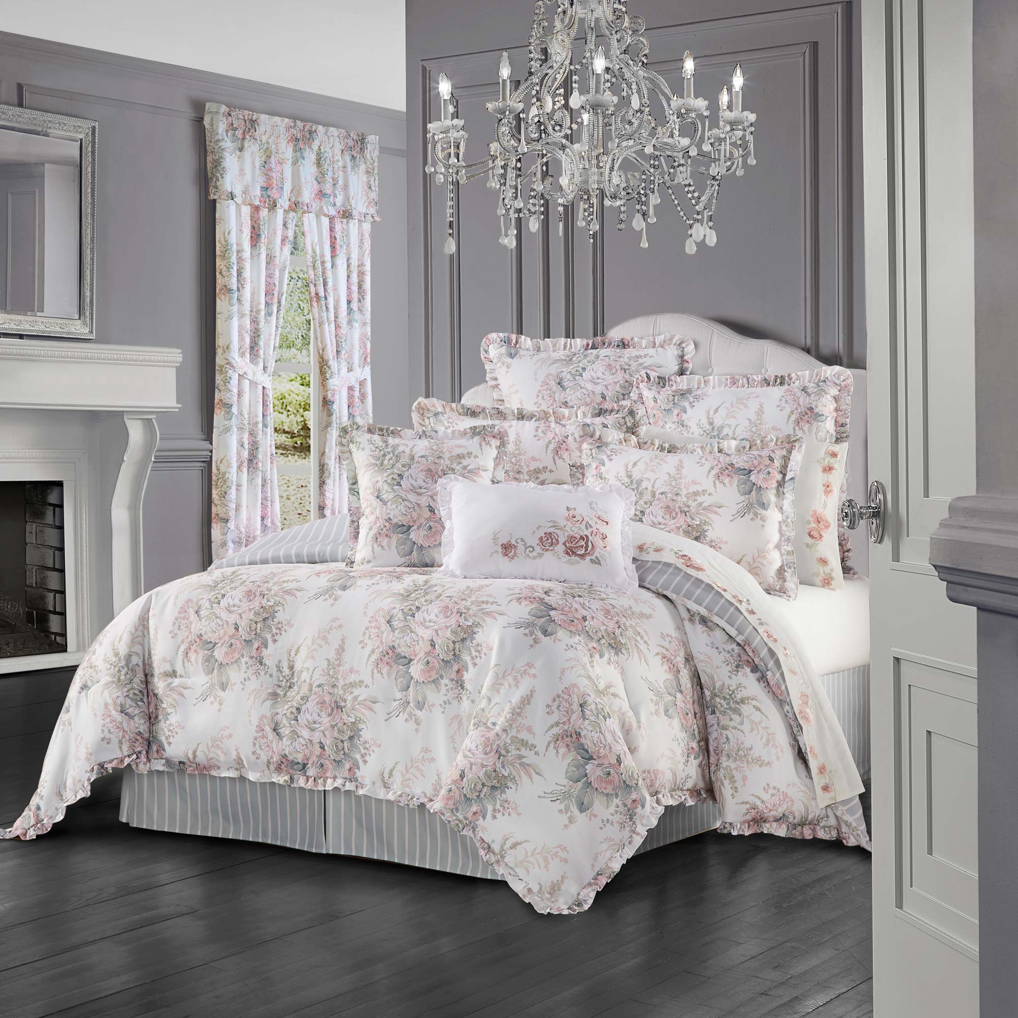 Estelle 4 Piece Comforter Set Blush by Royal Court
