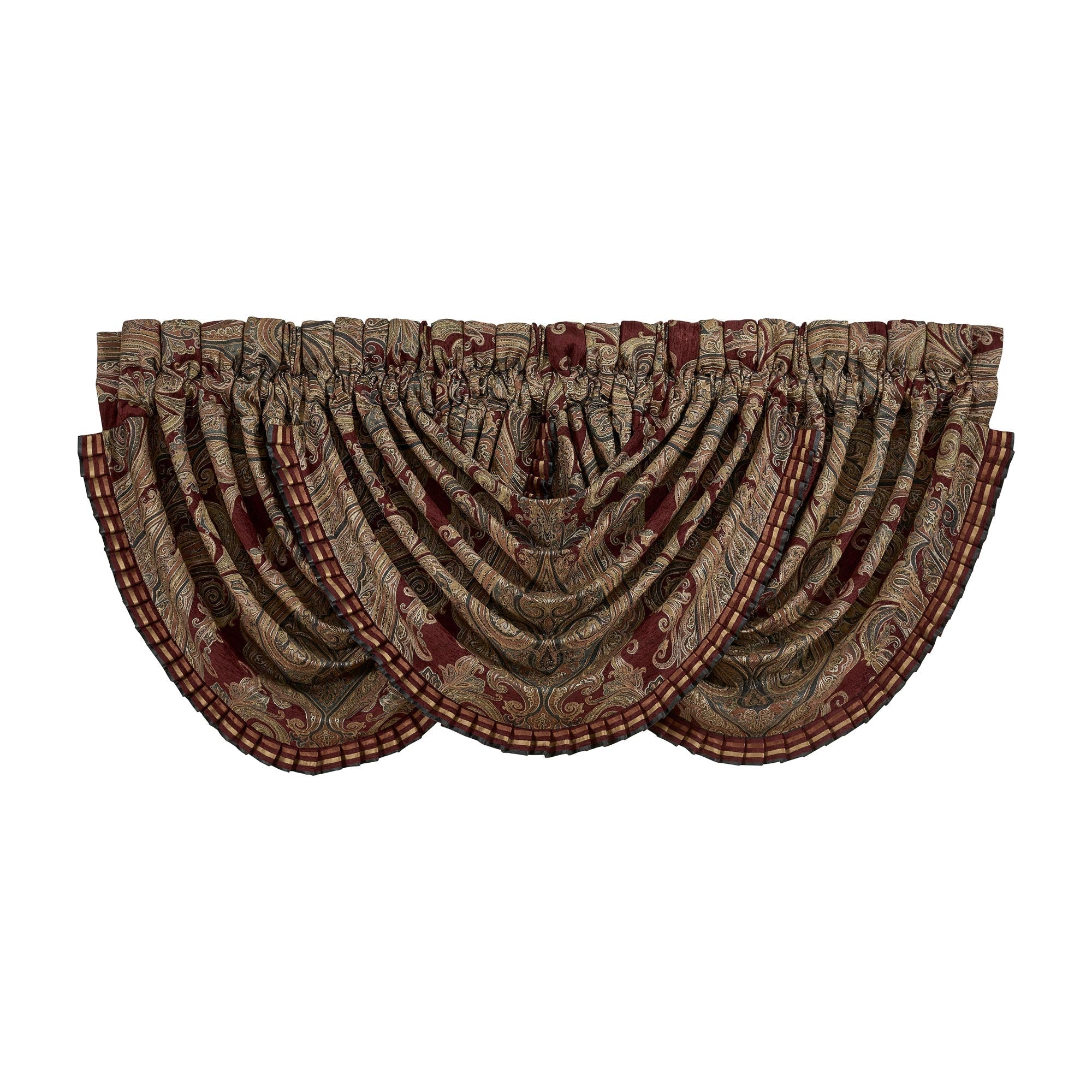 Garnet Window Waterfall Valance in Red by J.Queen New York