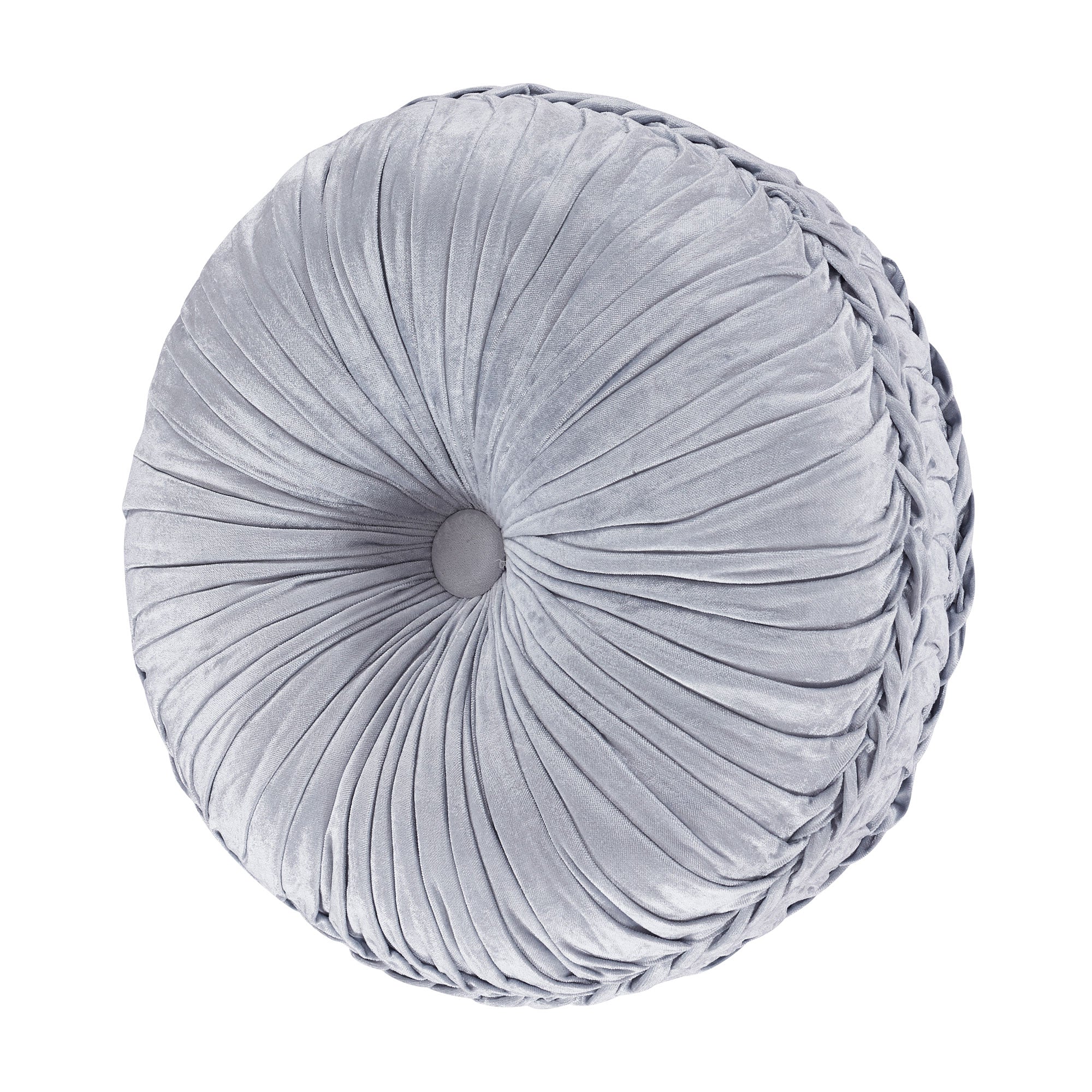 Iceland Tufted Round Decorative Throw Pillow in Powder Blue by J.Queen New York