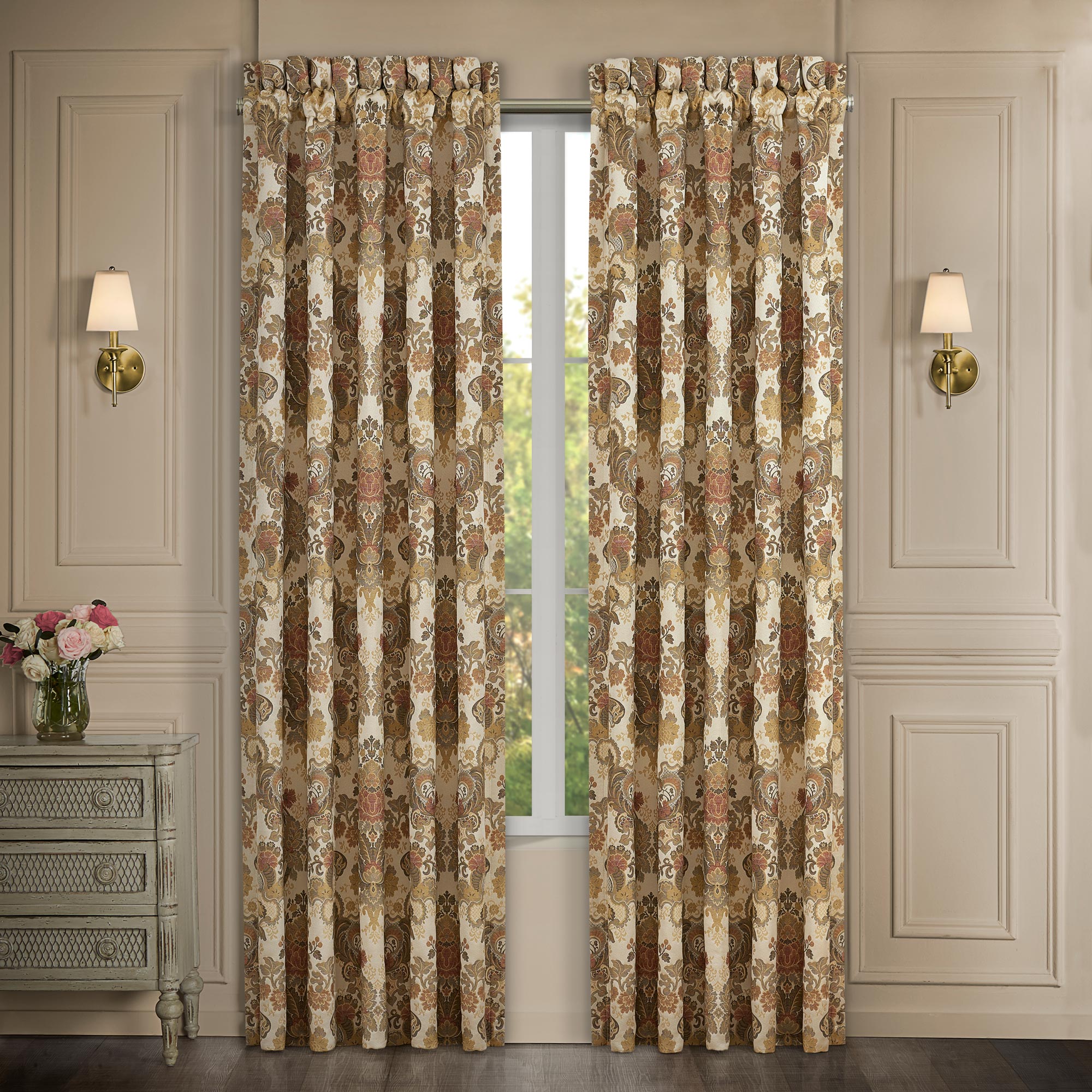 Juliette 84" Window Panel Pair in Terracotta by J.Queen New York