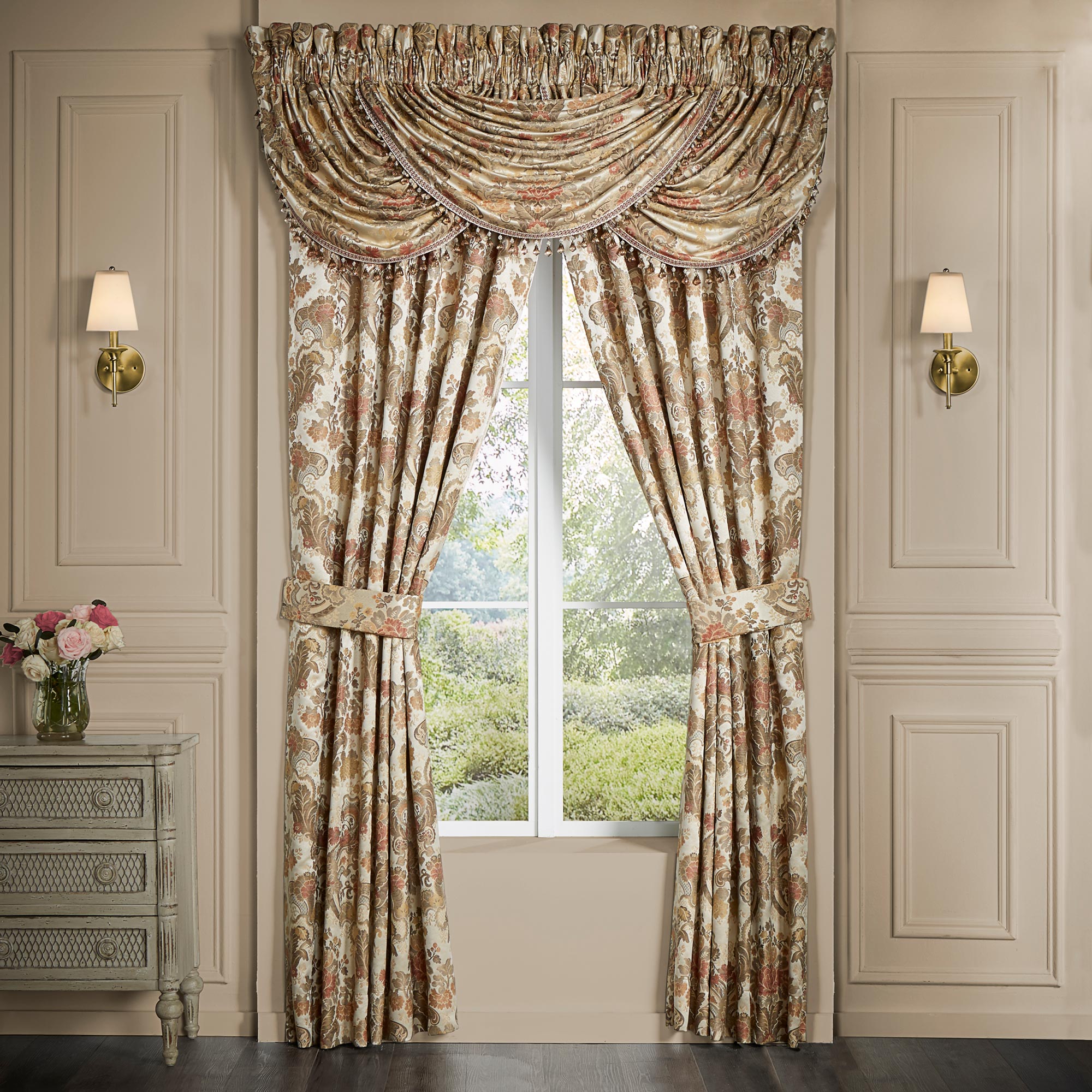 Juliette Window Waterfall Valance in Terracotta | Satin by J.Queen New York