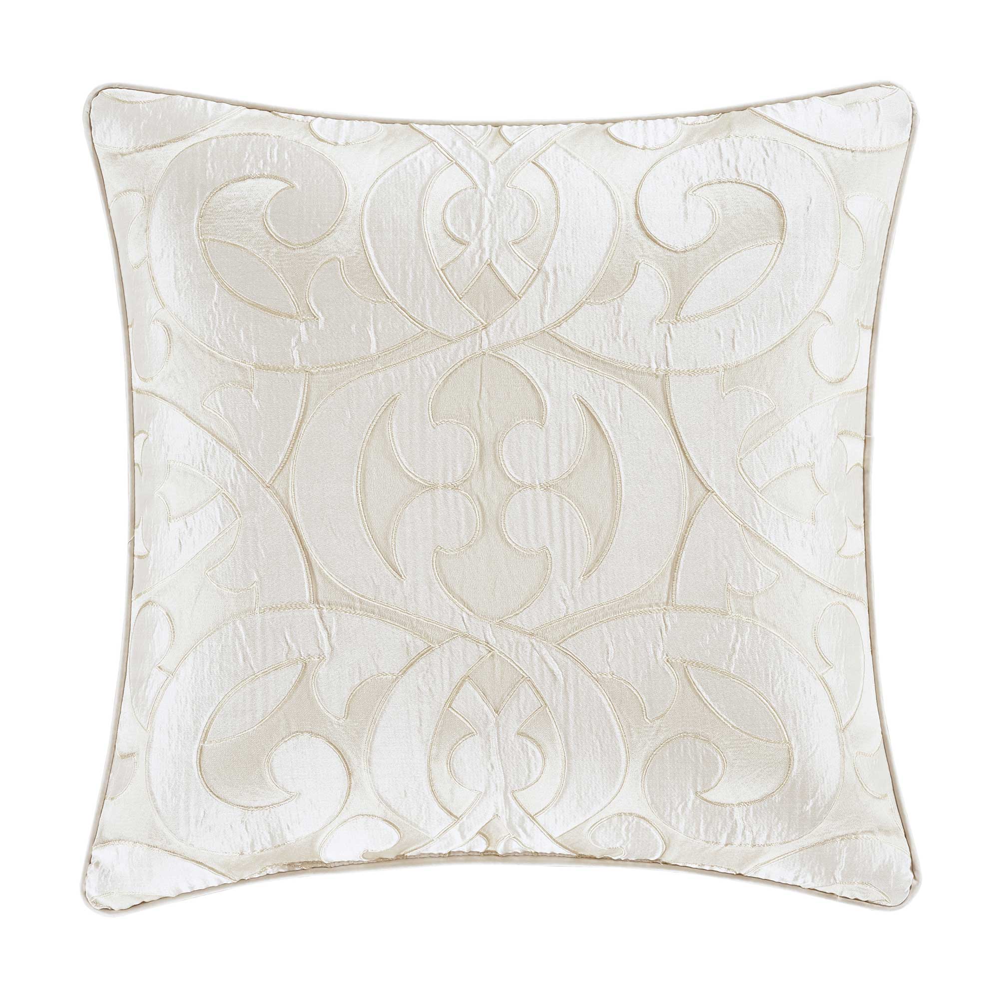 La Boheme 20" Square Decorative Throw Pillow in Ivory | Satin by J.Queen New York