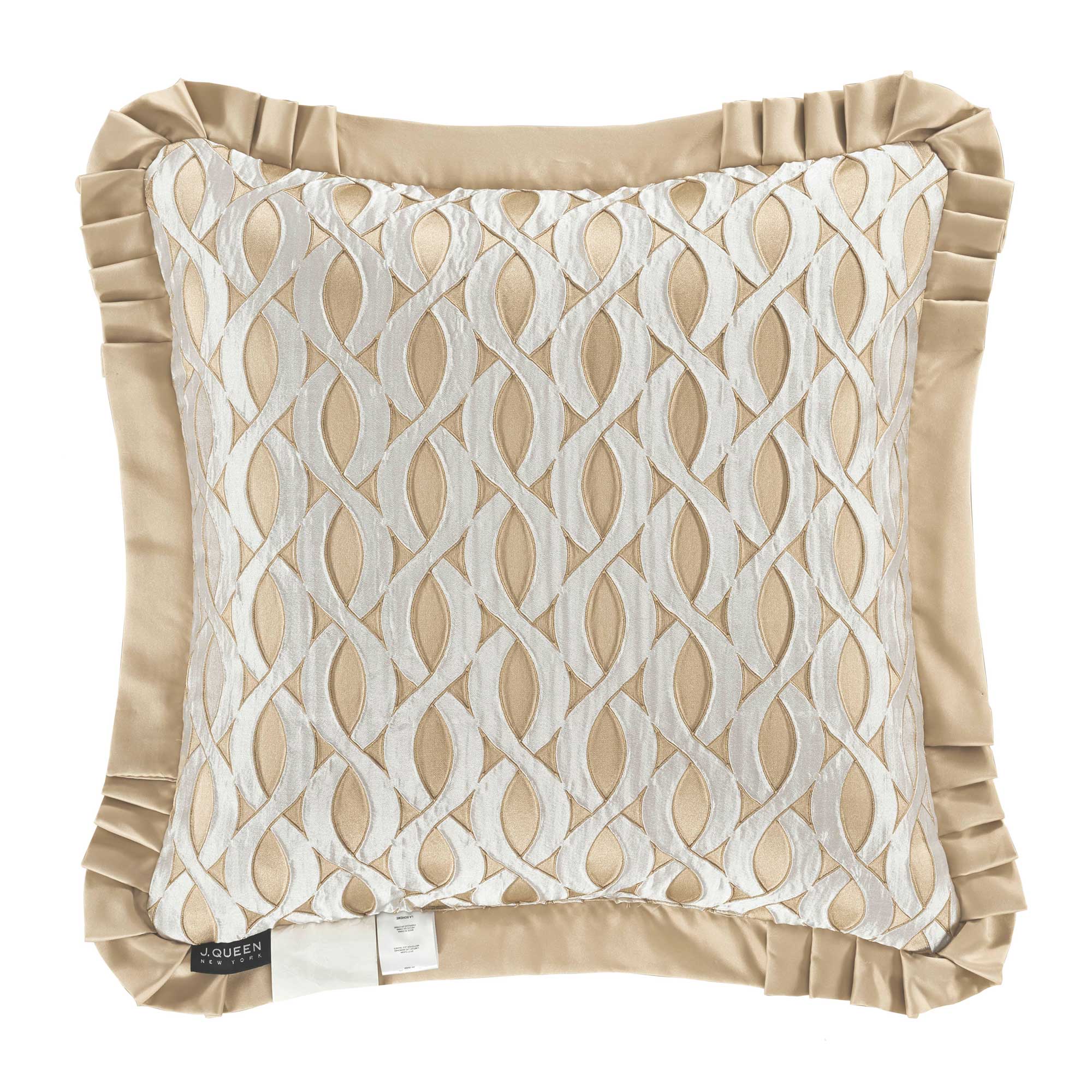 La Boheme 20" Square Embellished Decorative Throw Pillow in Gold by J.Queen New York