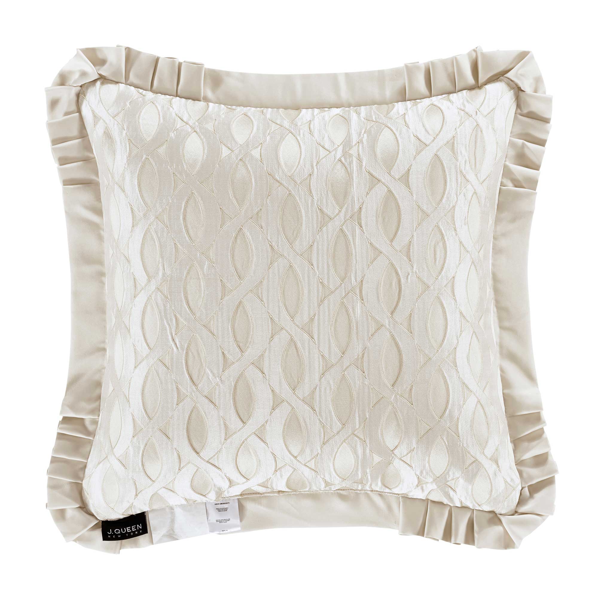 La Boheme 20" Square Embellished Decorative Throw Pillow in Ivory by J.Queen New York