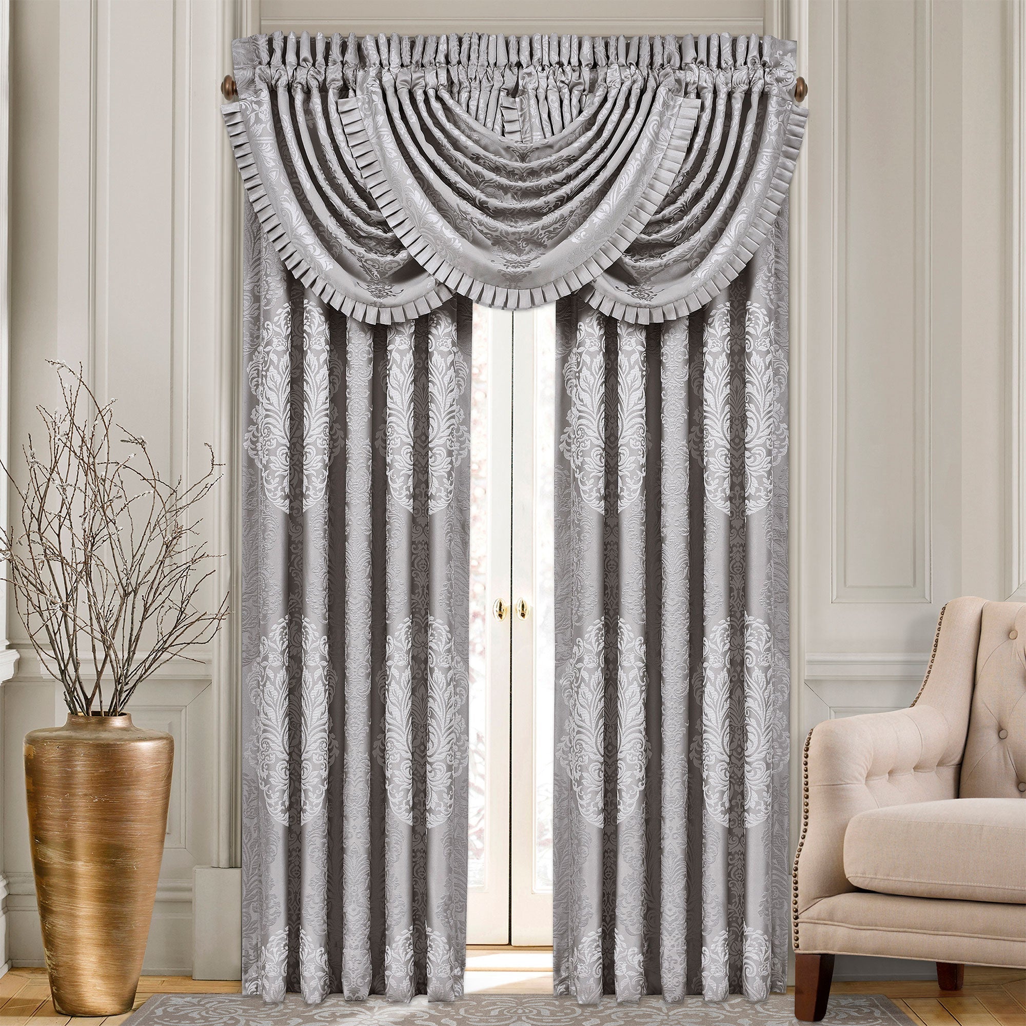 La Scala Silver 84 Panel Pair | 100% Polyester by J.Queen New York