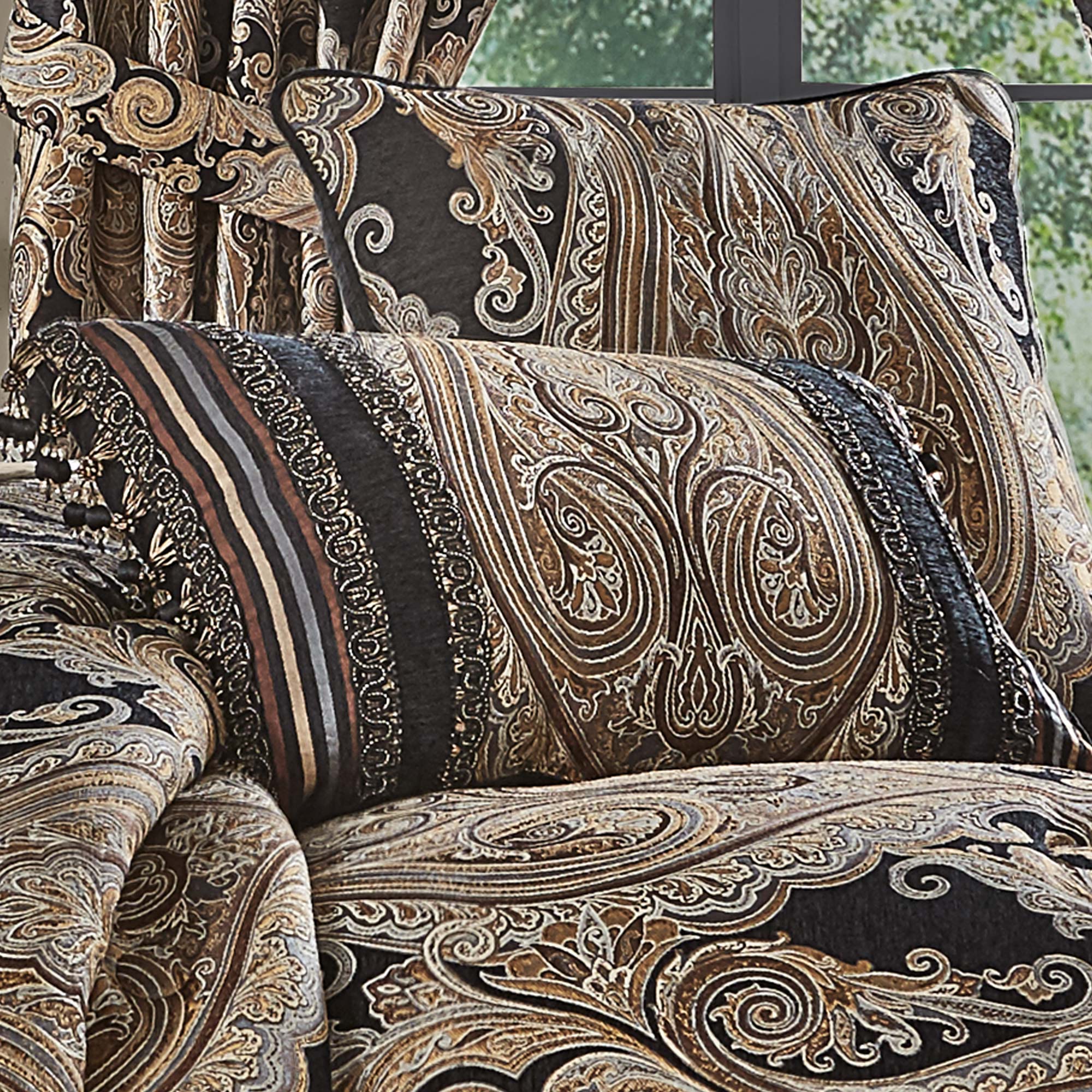 Lauretta Boudoir Decorative Throw Pillow in Black by J.Queen New York