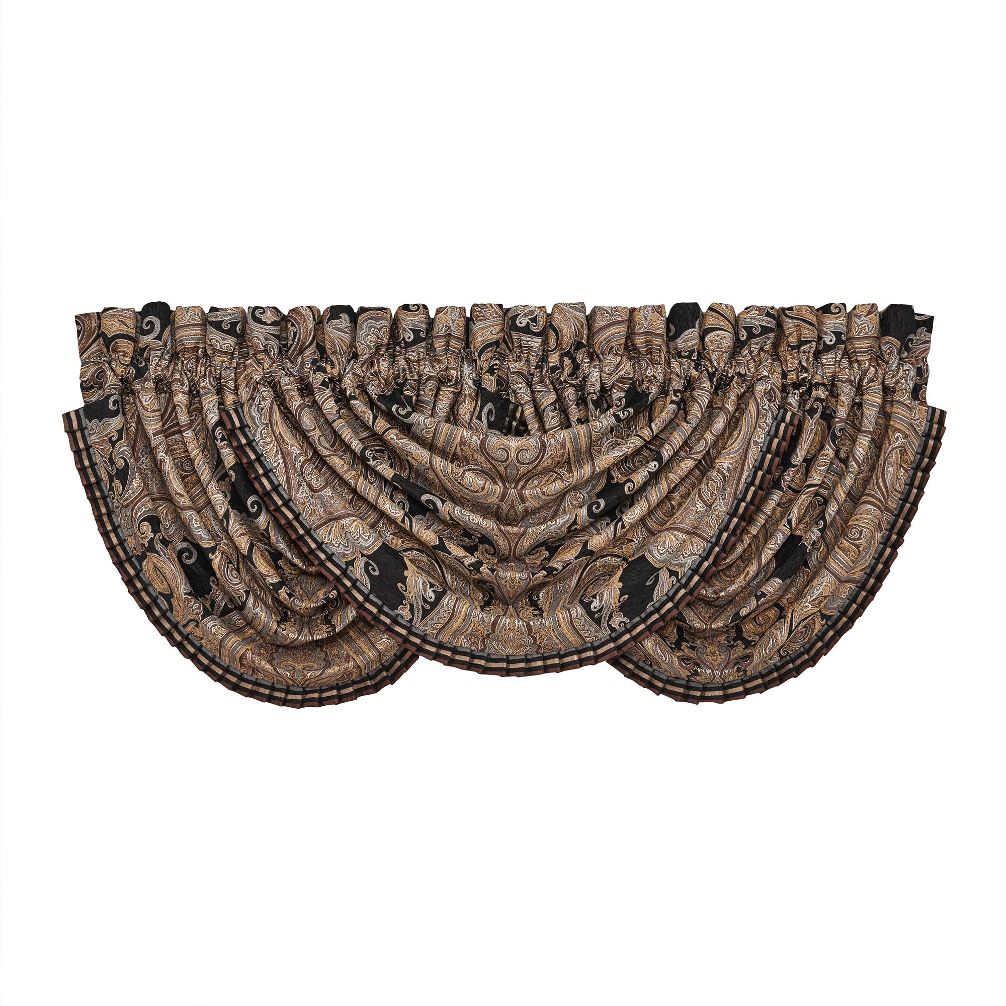 Lauretta Window Waterfall Valance in Black by J.Queen New York