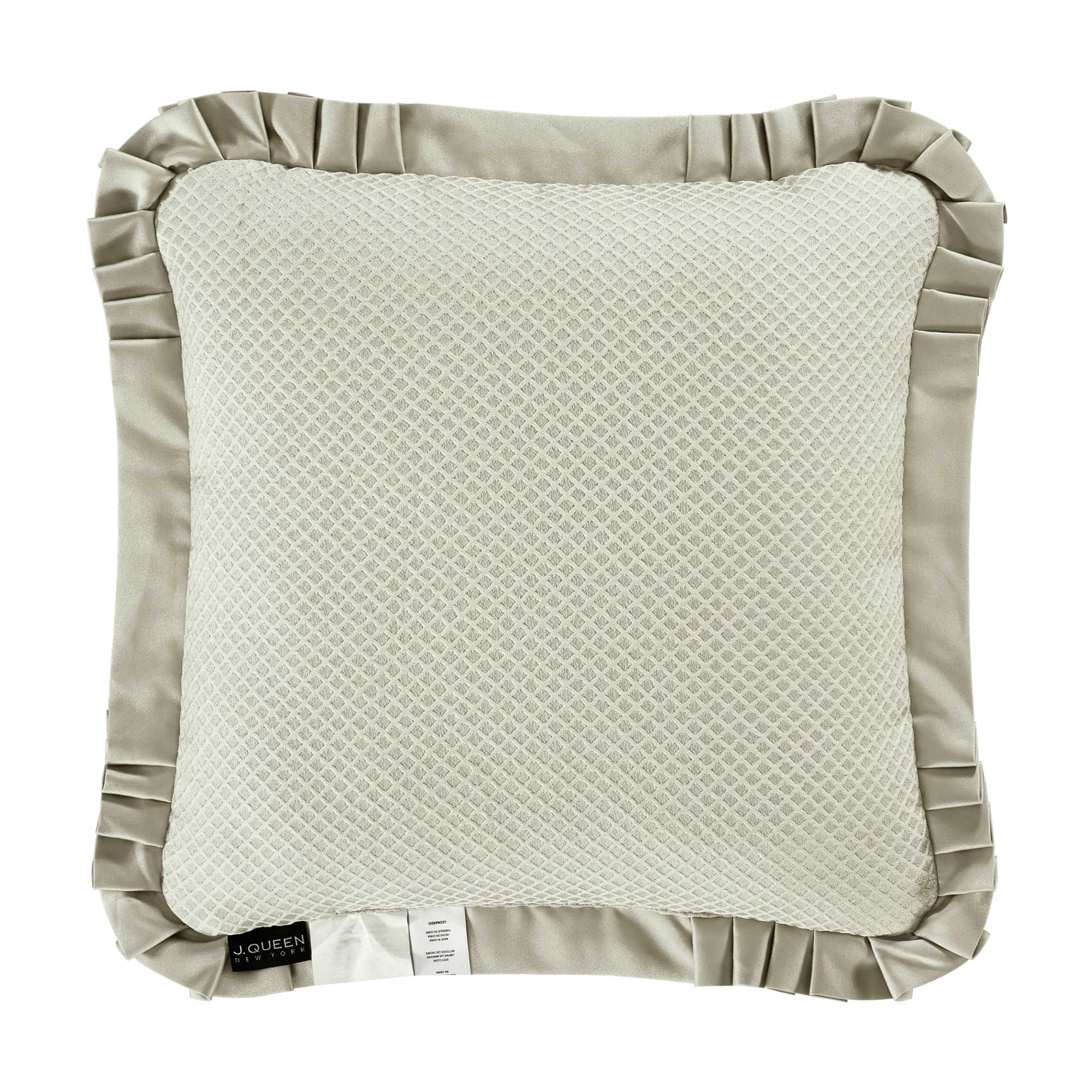 Leonardo 20" Square Embellished Decorative Throw Pillow in Celadon Green by J.Queen New York