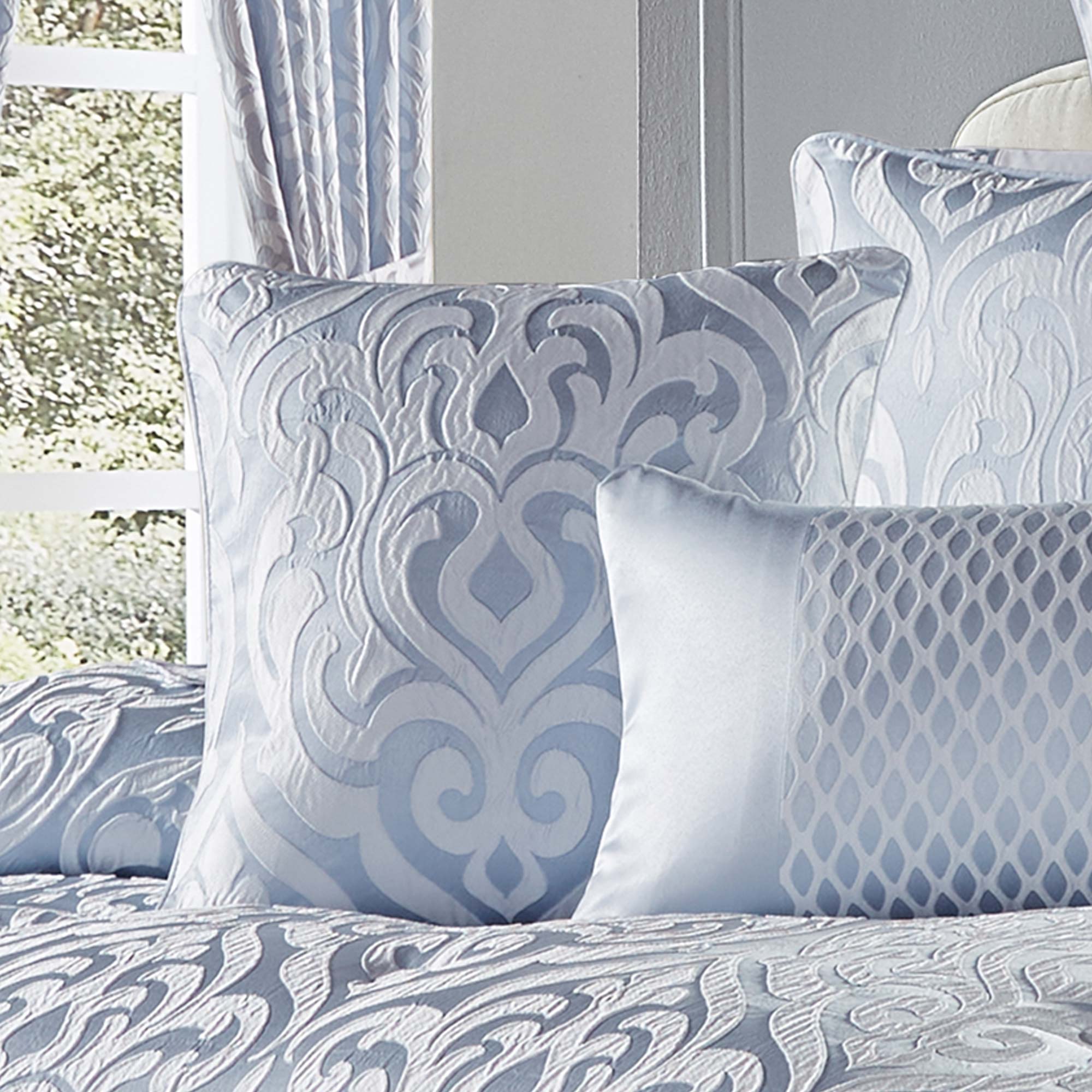 Liana 18" Square Decorative Throw Pillow Powder Blue By J Queen New york