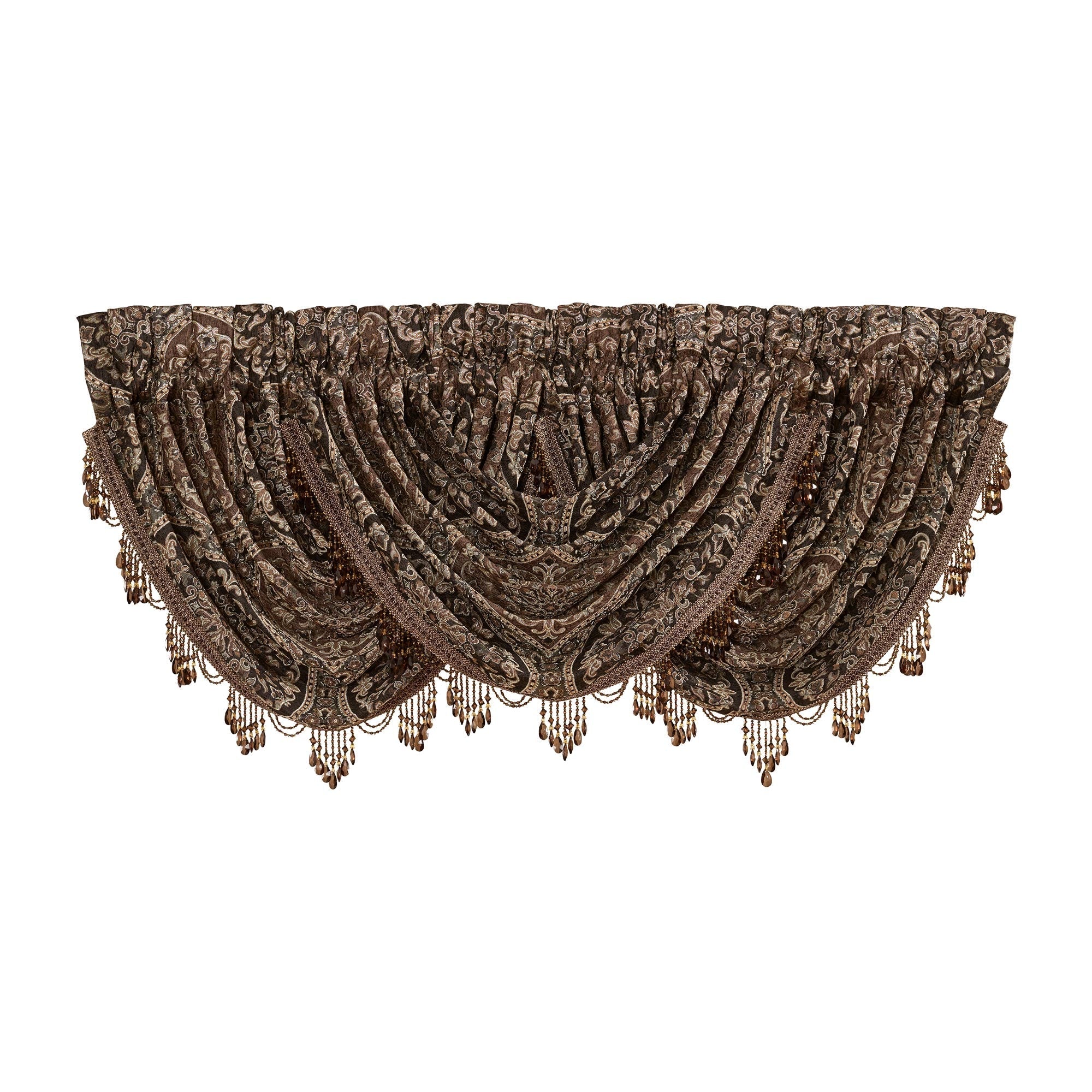 Mahogany Window Waterfall Valance in Chocolate by J.Queen New York