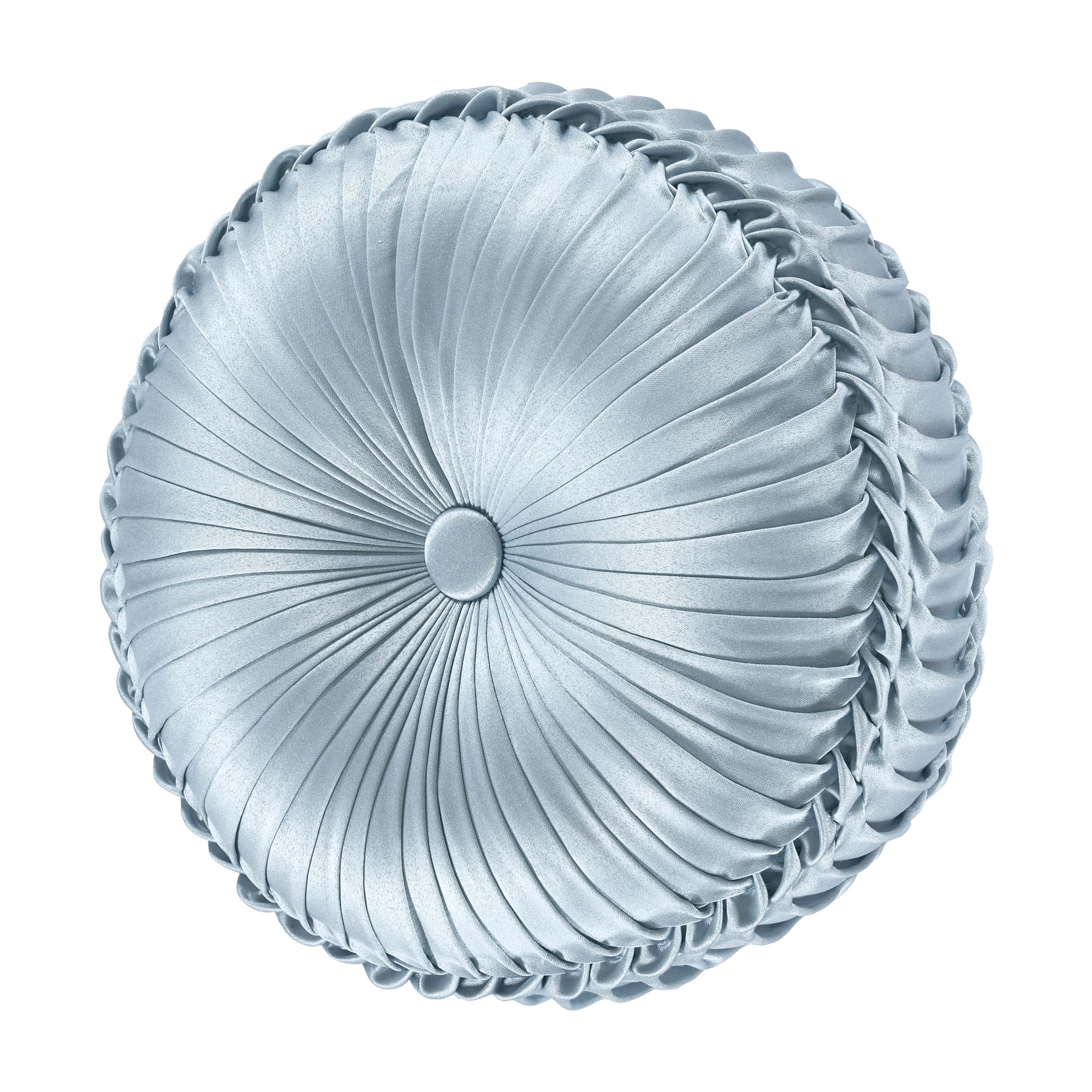 Malita Tufted Round Decorative Throw Pillow in Powder Blue | Satin by J.Queen New York