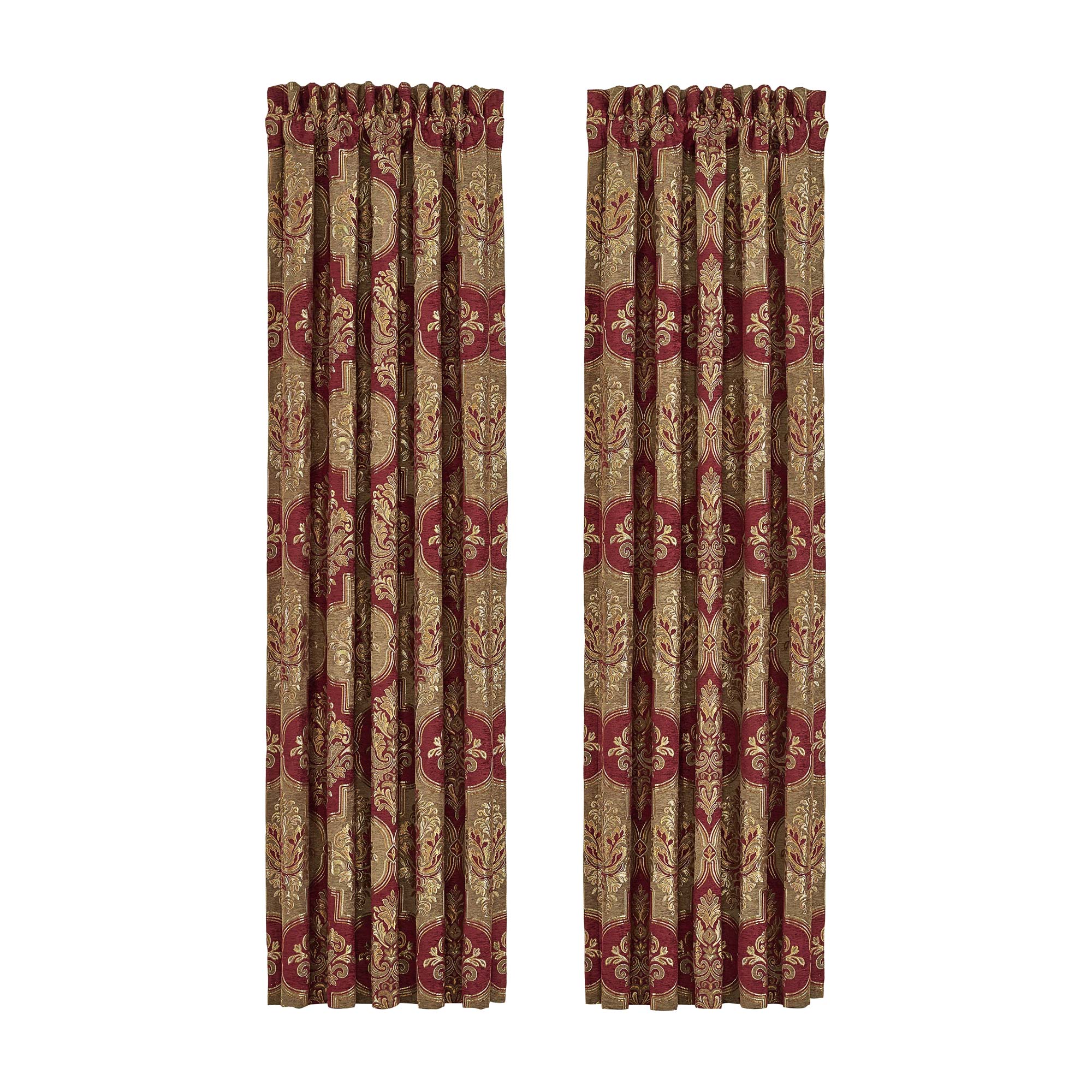 Maribella 95" Window Panel Pair in Crimson by J.Queen New York