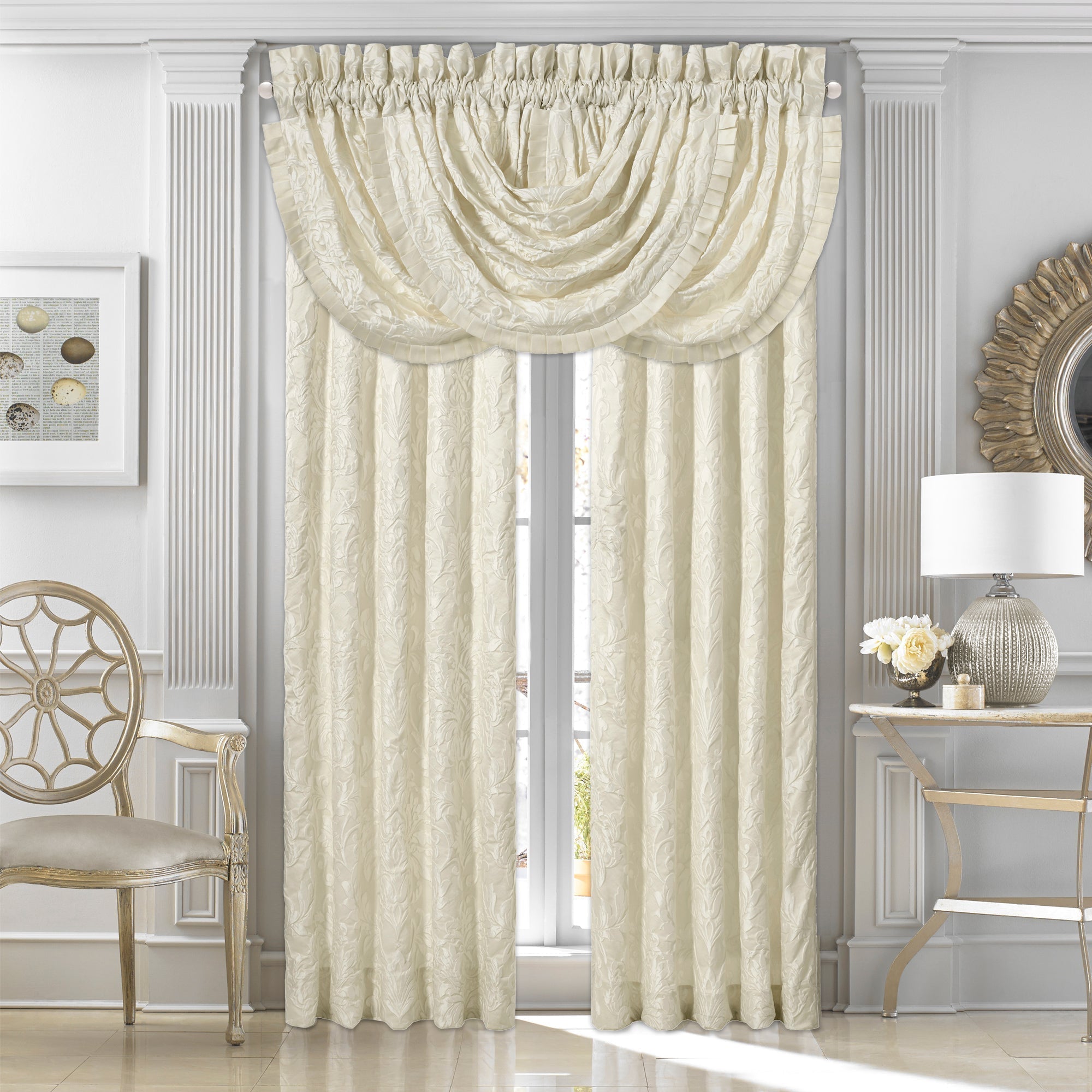 Marquis 84" Panel Pair in Ivory | 100% Polyester by J.Queen New York