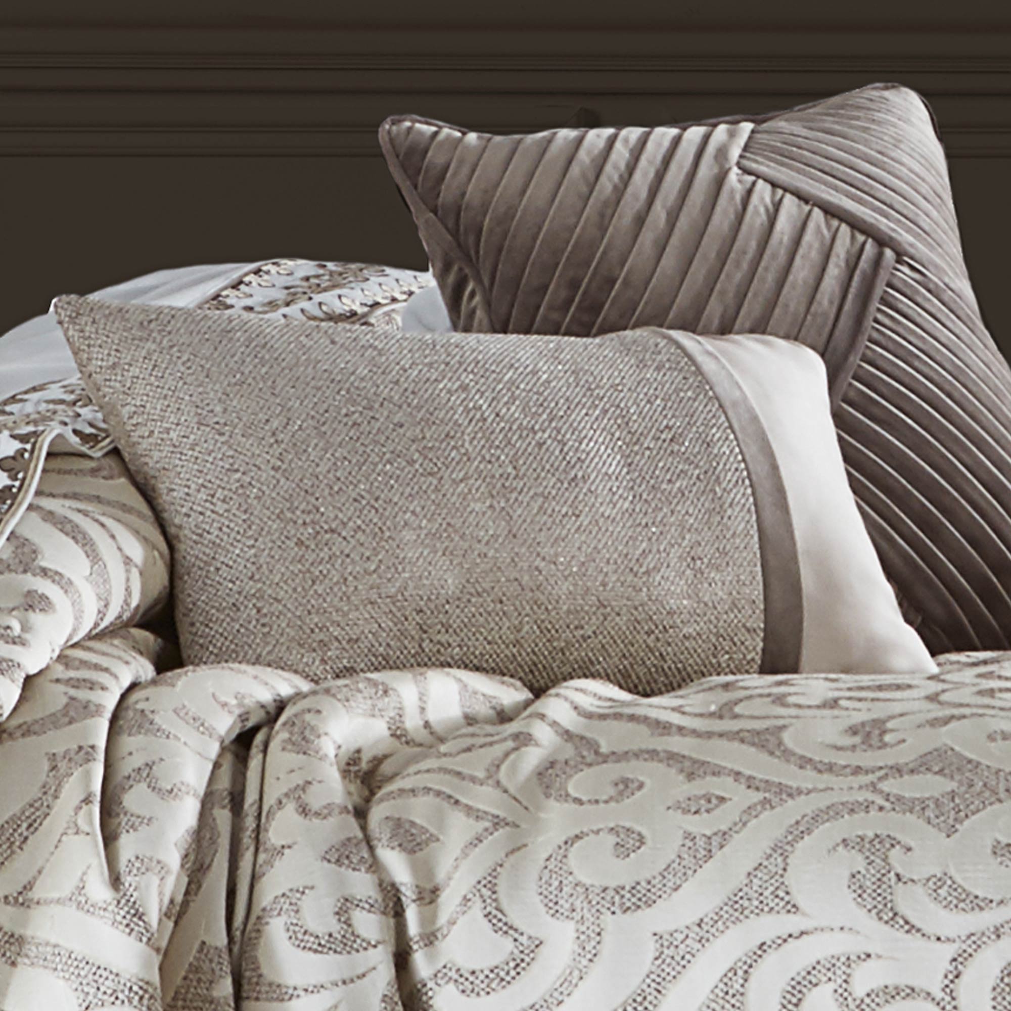 Milan Oatmeal Boudoir Decorative Throw Pillow By J Queen New York