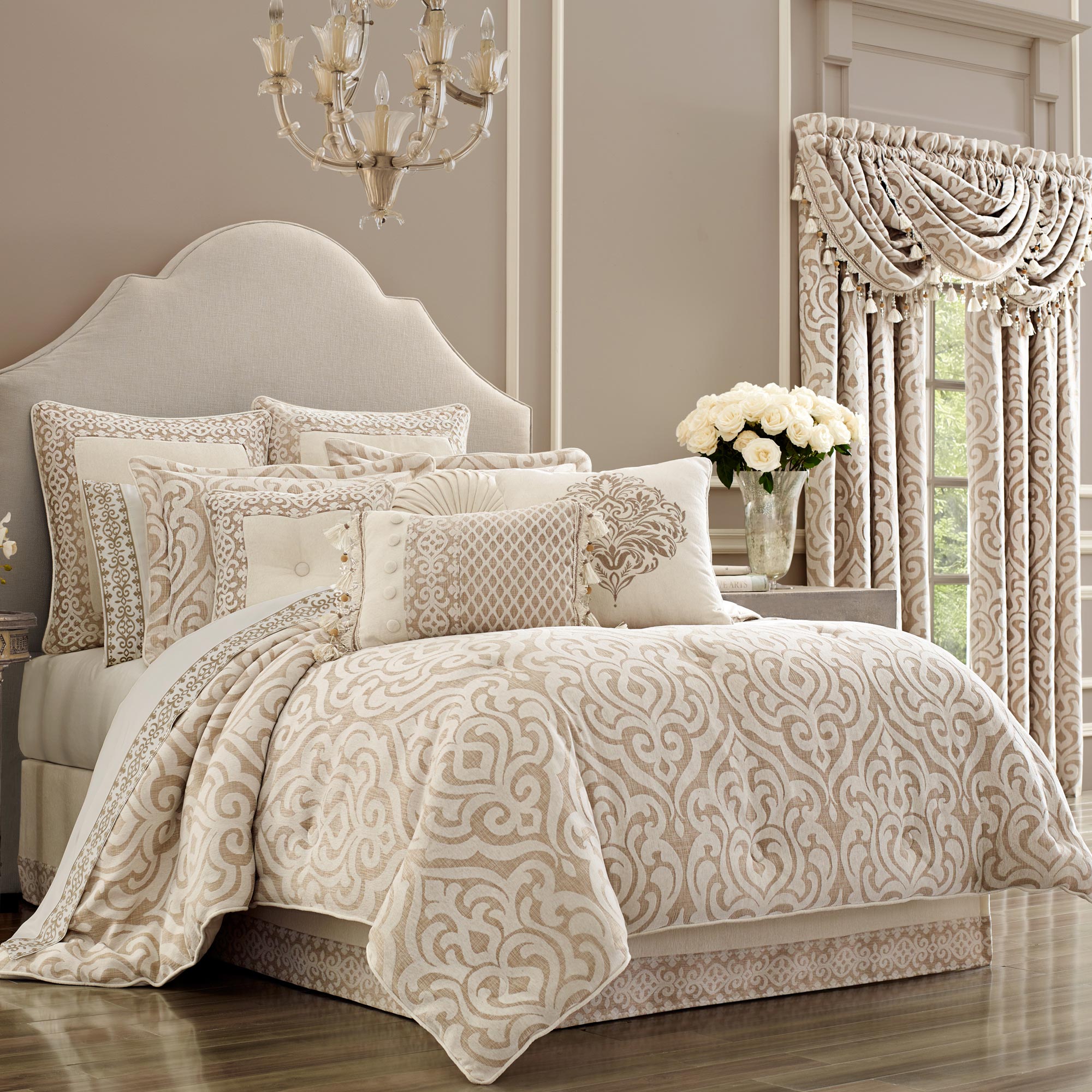 Milano Sand 4-Piece Comforter Set | 100% Polyester by J.Queen New York