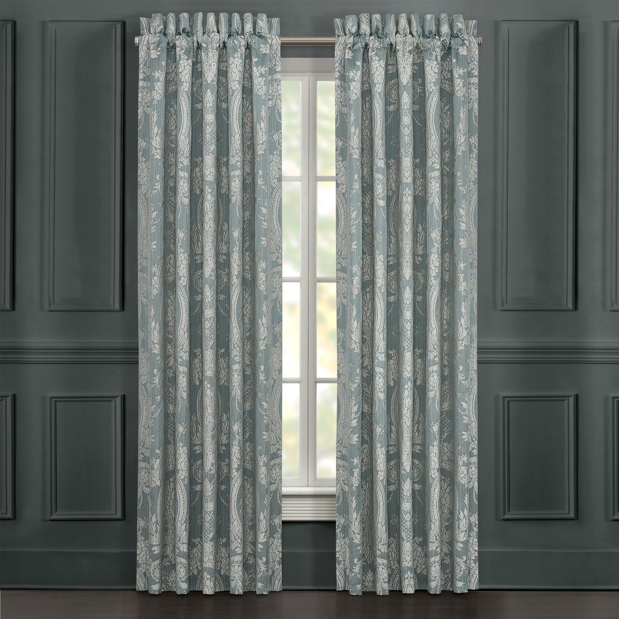Nicolette 84" Window Panel Pair in Blue | Satin by J.Queen New York