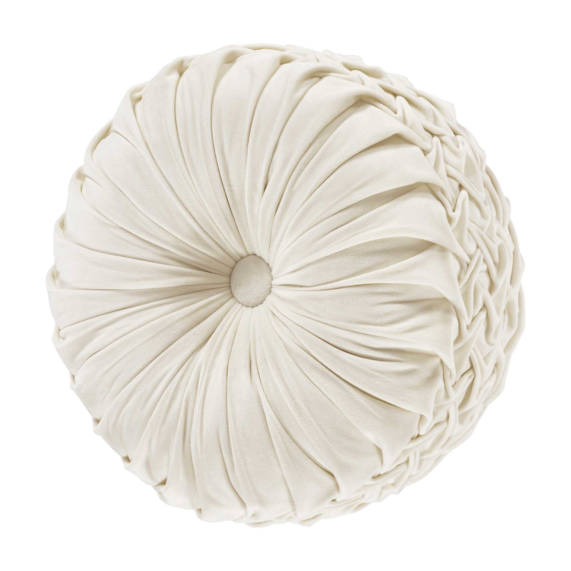 Opulence Tufted Round Decorative Throw Pillow Cream by J.Queen New York