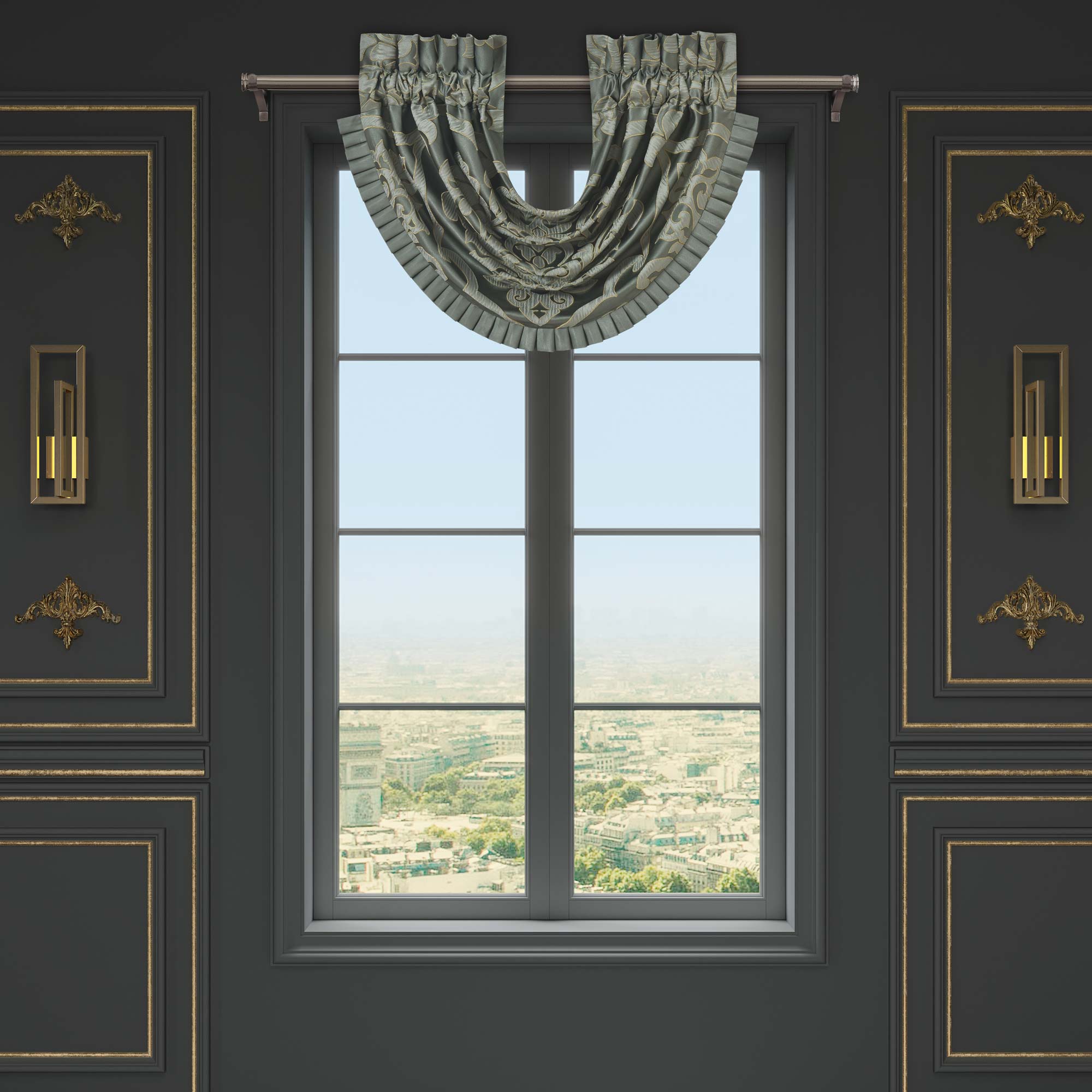 Santino Window Waterfall Valance Jade by J.Queen New York