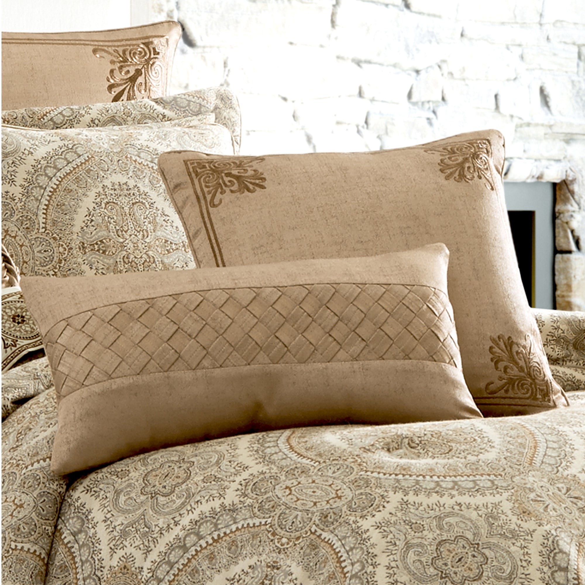 Sardinia Gold 18" Square Dec Pillow by J.Queen New York