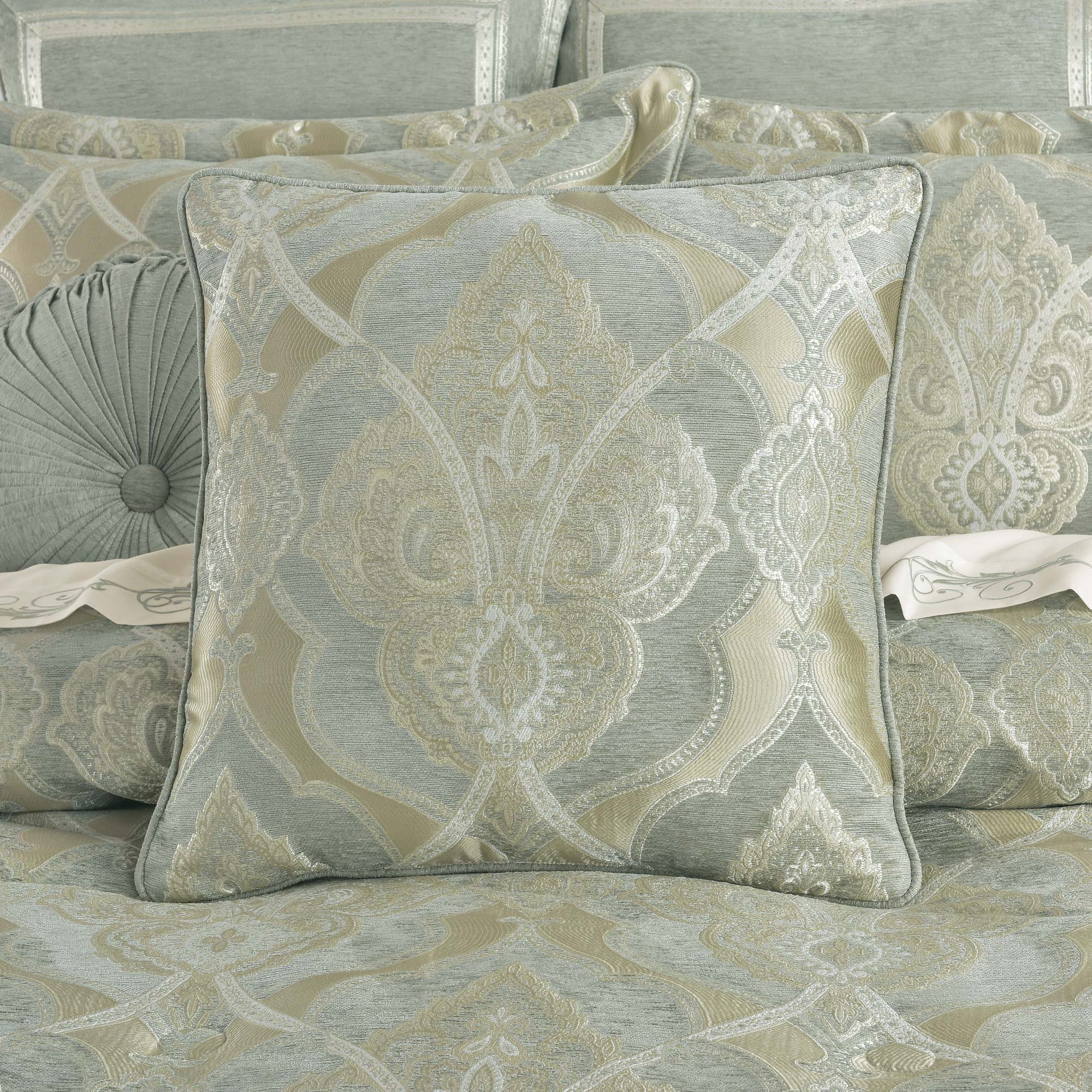 Sovana 20" Square Decorative Throw Pillow Soft Sage by J.Queen New York