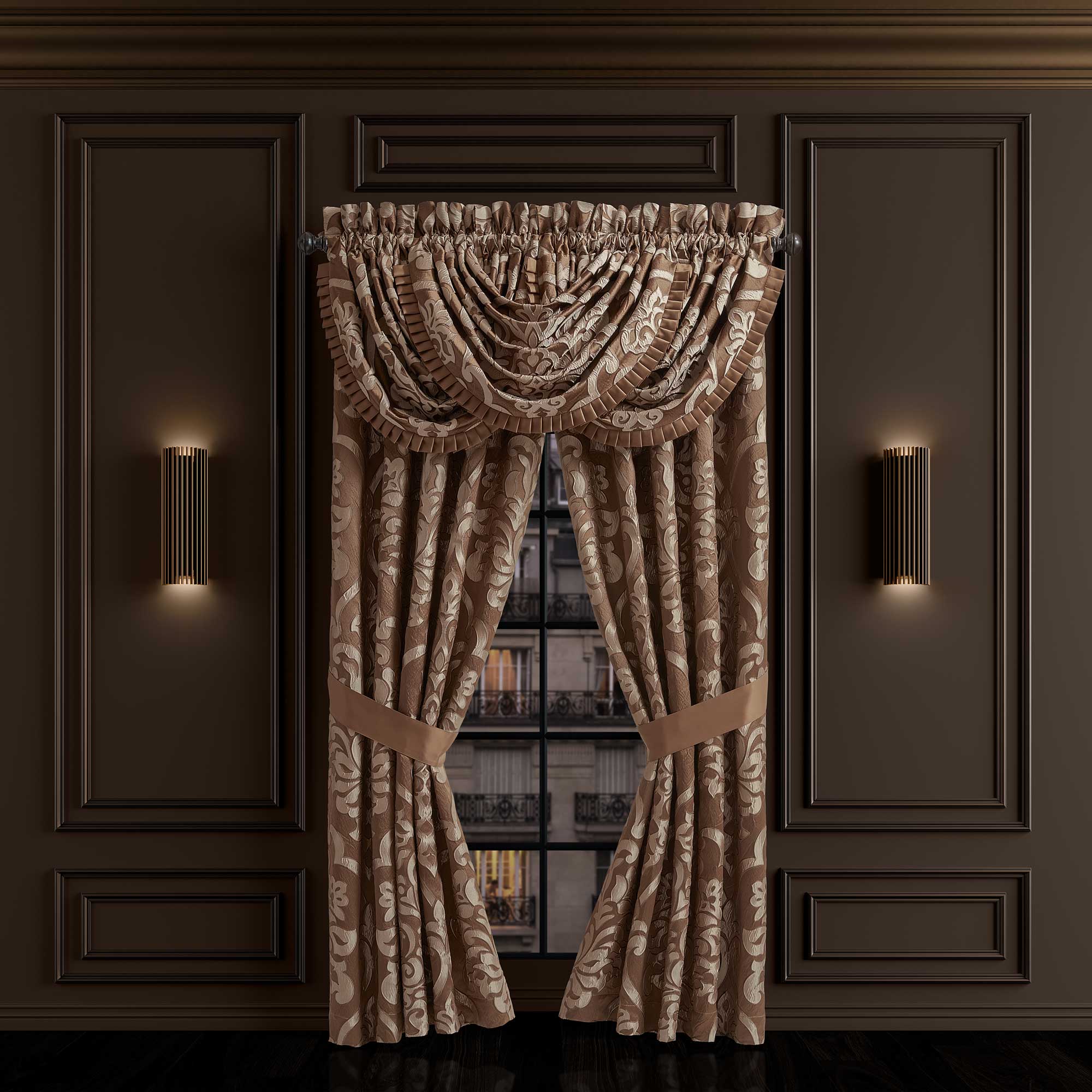 Surano 84" Window Panel Pair in Copper by J.Queen New York