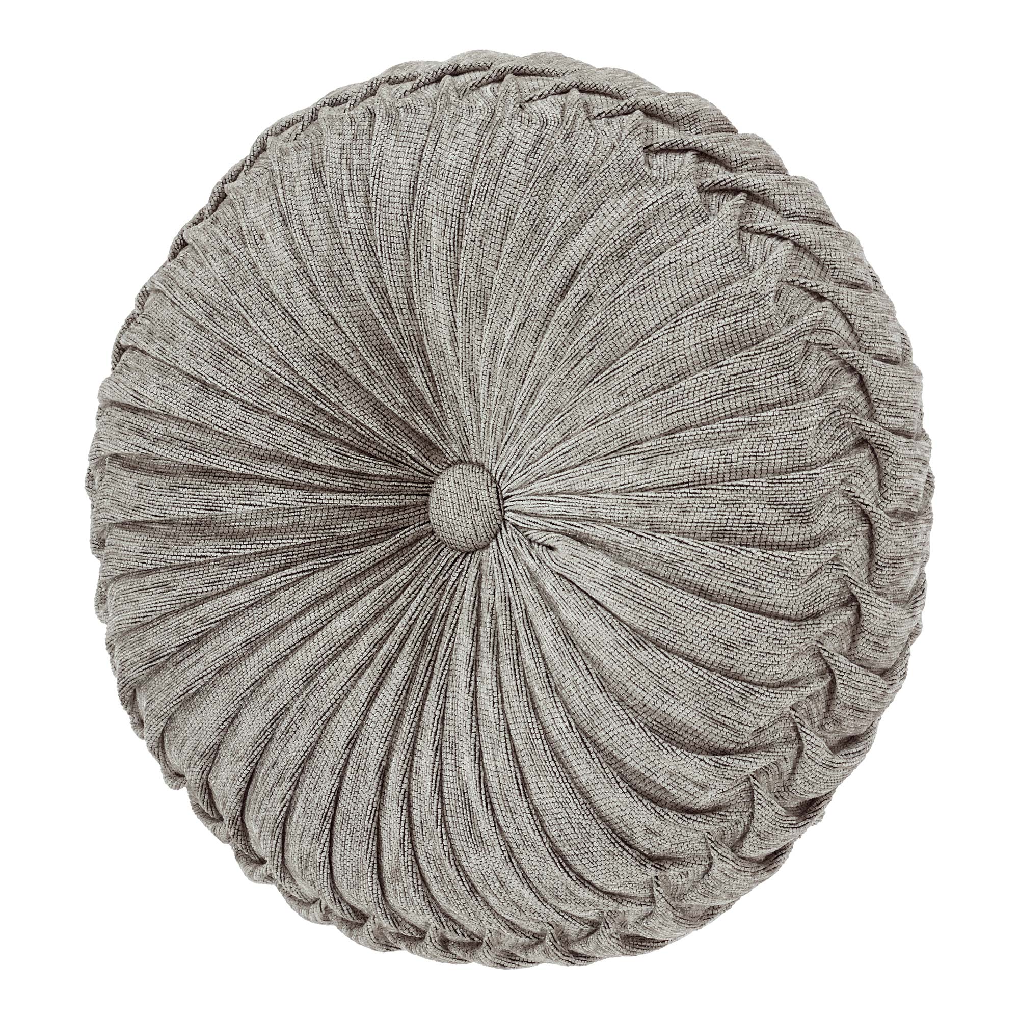 Tiana Tufted Round Decorative Throw Pillow in Silver by J.Queen New York